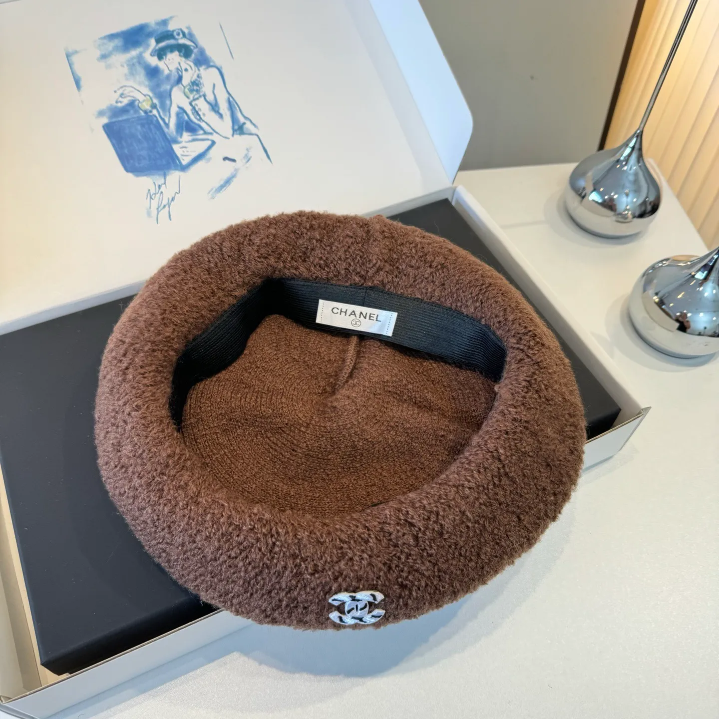 💰100¥ Chanel new cashmere beret, head circumference 57cm