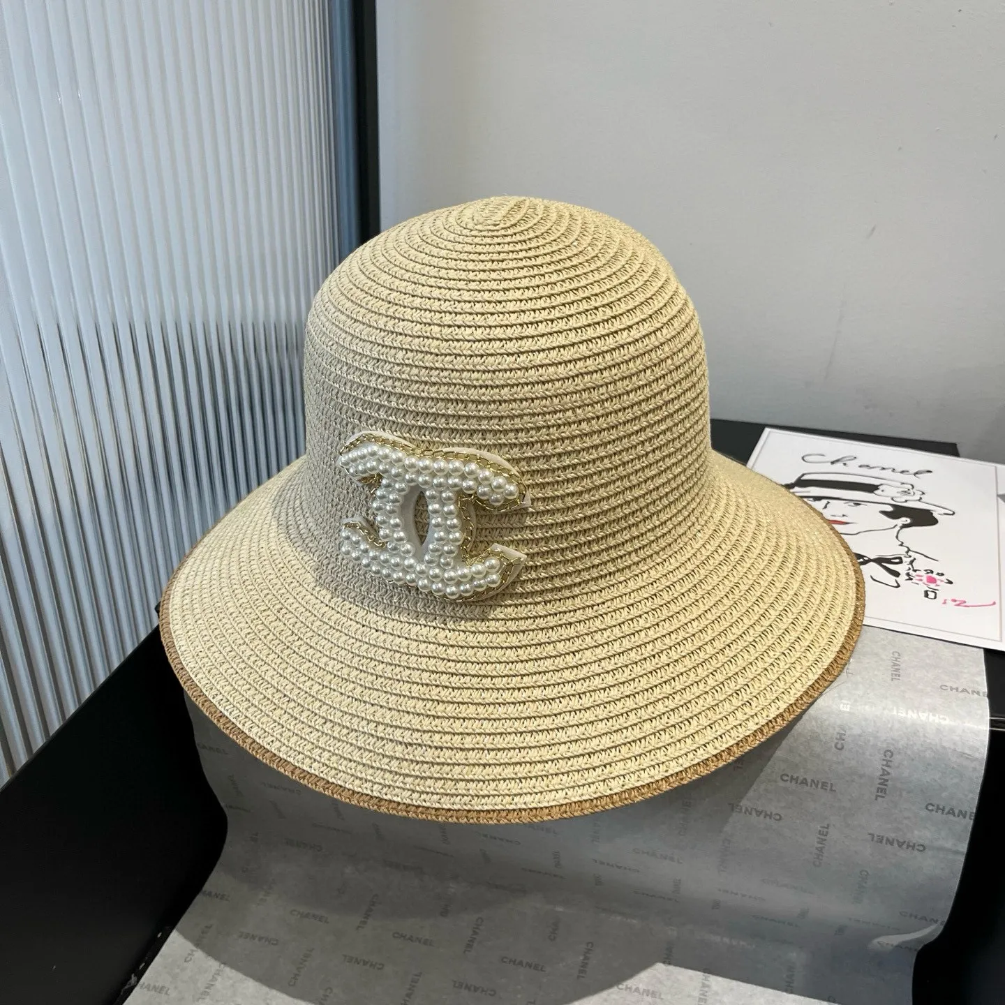 💰100¥ Chanel new straw hat, lady style, head circumference 57cm