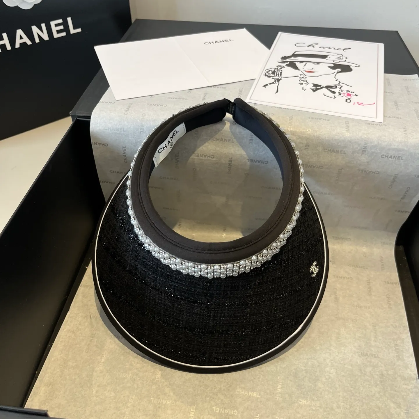 💰90¥ Chanel pearl headband, sun hat