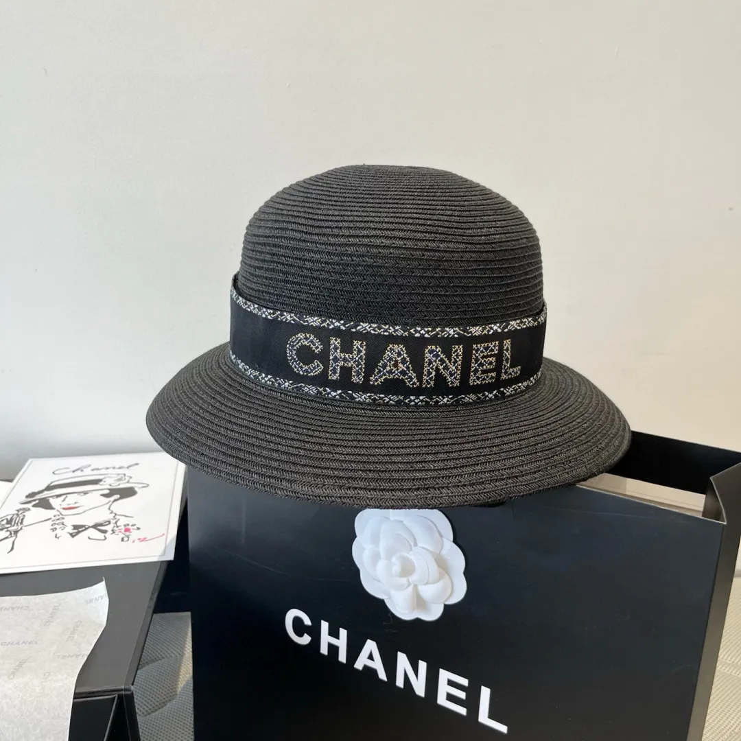 💰170¥ Chanel new straw hat, lady style sun hat, head circumference 57cm