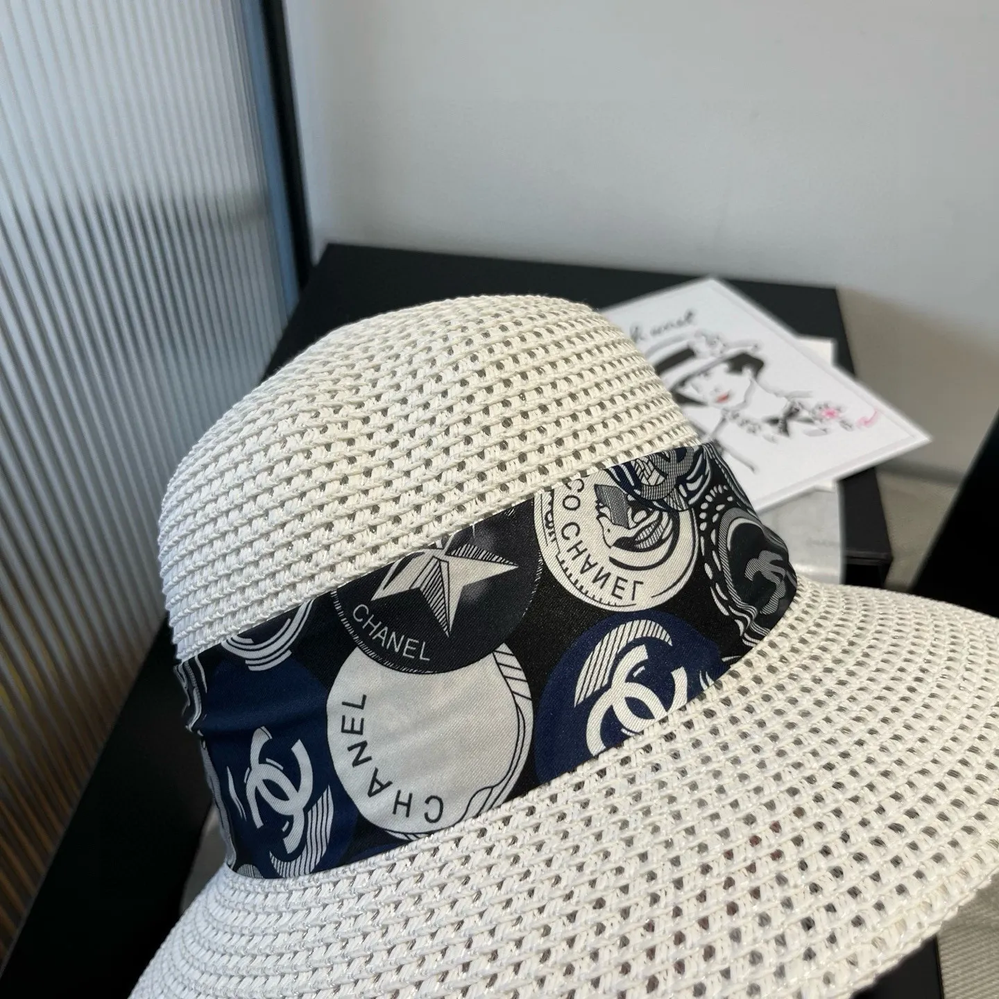 💰140¥ Chanel new straw hat, with silk ribbon, a must-have for fairies when traveling, head circumference 57cm