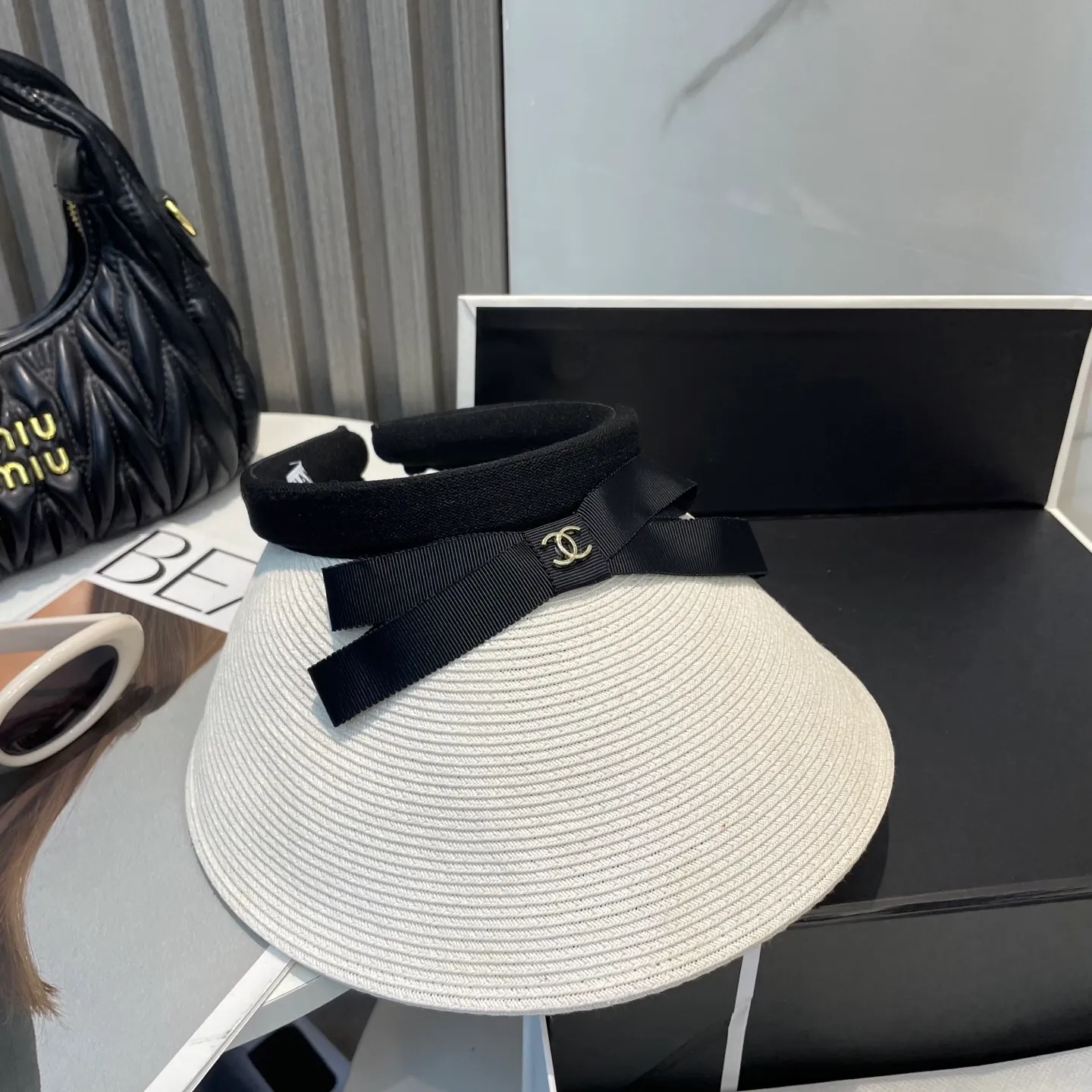P80 Chanel empty top hat, advanced customization, lady style, attention to detail, sun protection and UV protection in summer, a must-have for travel, versatile and good-looking