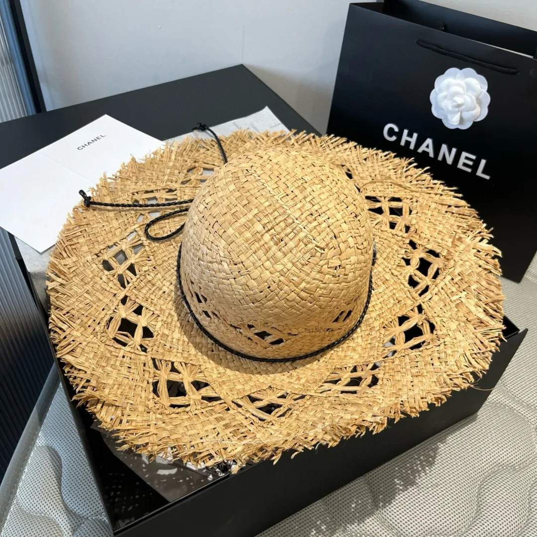 💰150¥ Chanel raffia hat, head circumference 57cm