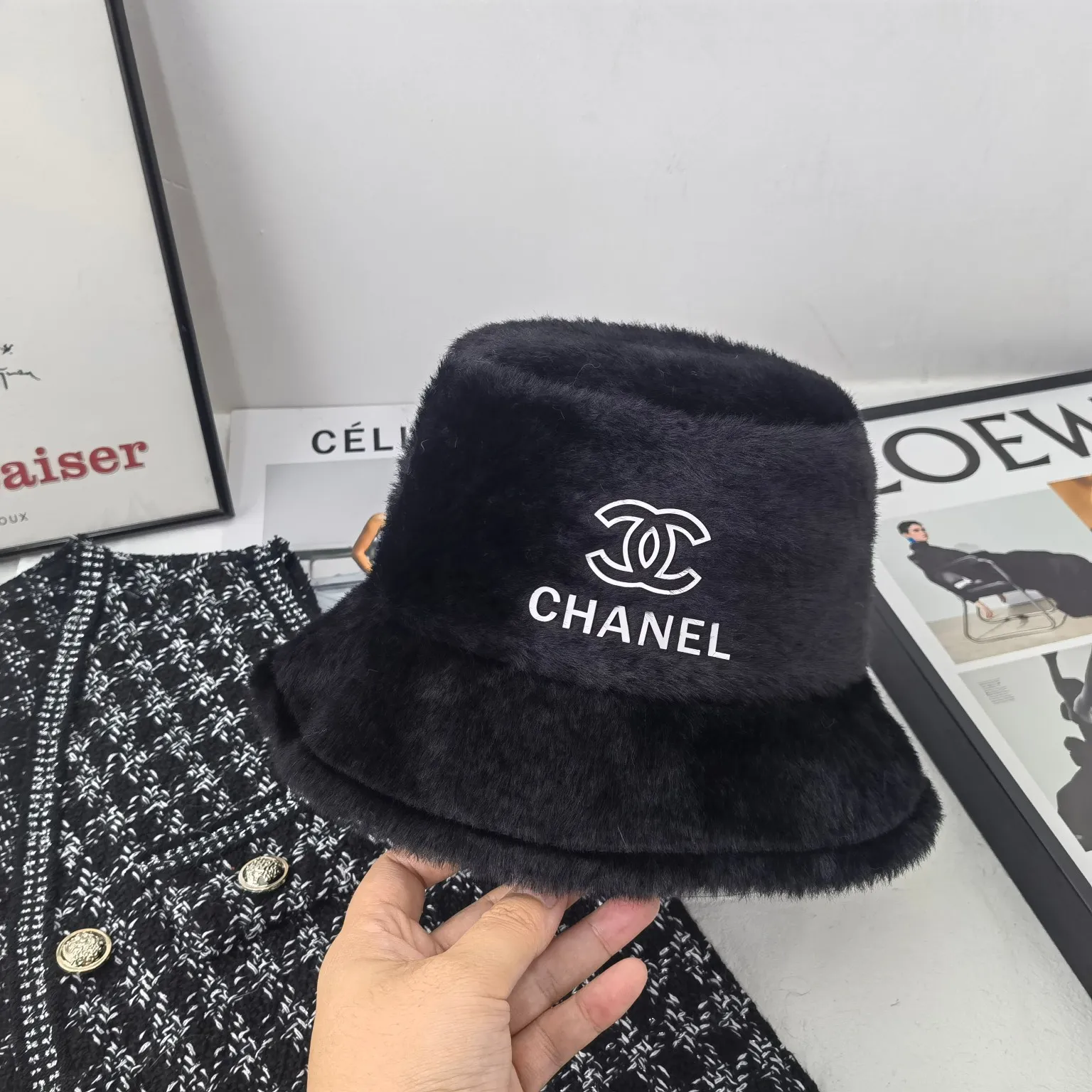 Special 🉐70💛 Comes with dust bag [CHANEL Chanel] 2022 autumn and winter new plush fisherman hat, small fragrance style big brand is out on the street, a must-have in autumn and winter