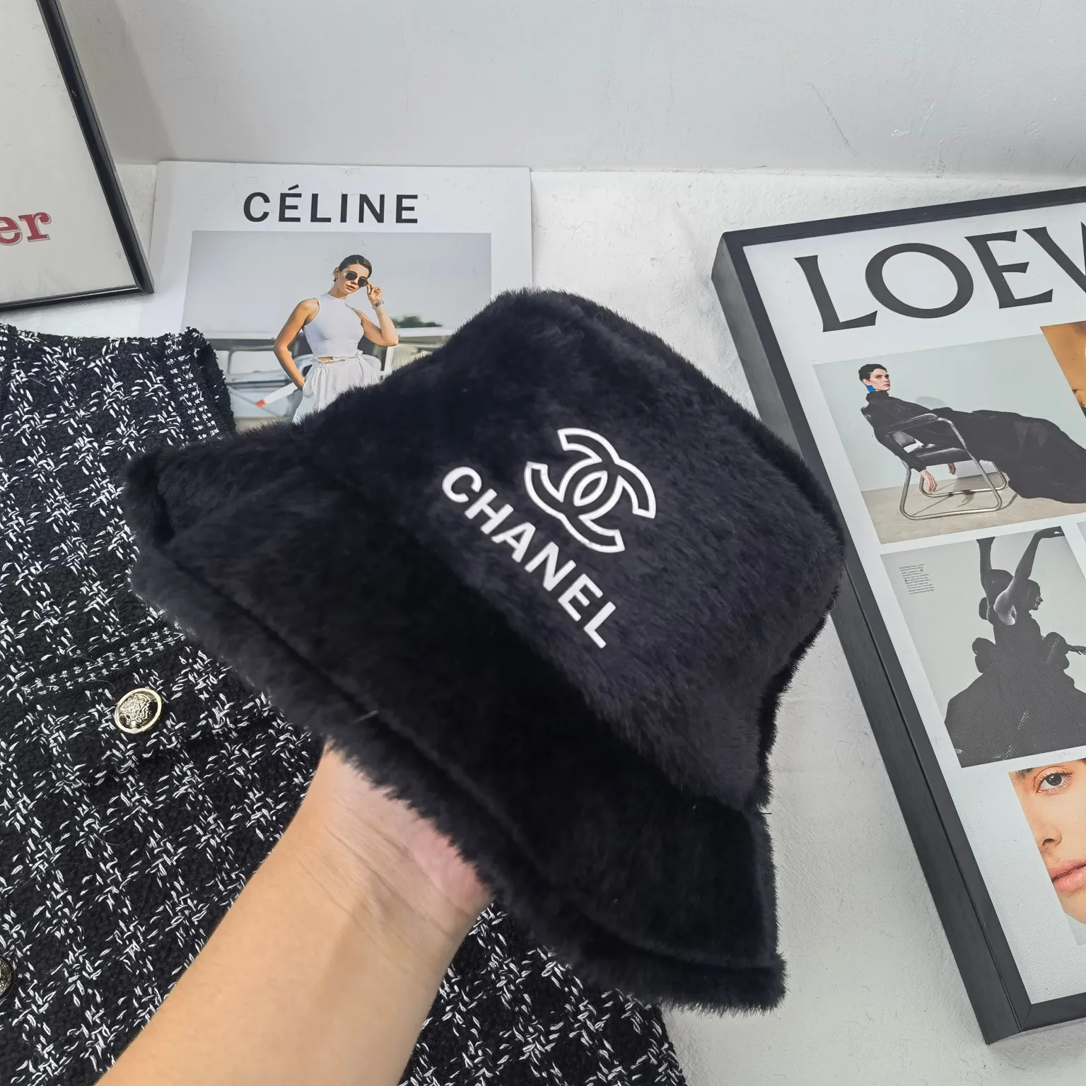 Special 🉐70💛 Comes with dust bag [CHANEL Chanel] 2022 autumn and winter new plush fisherman hat, small fragrance style big brand is out on the street, a must-have in autumn and winter