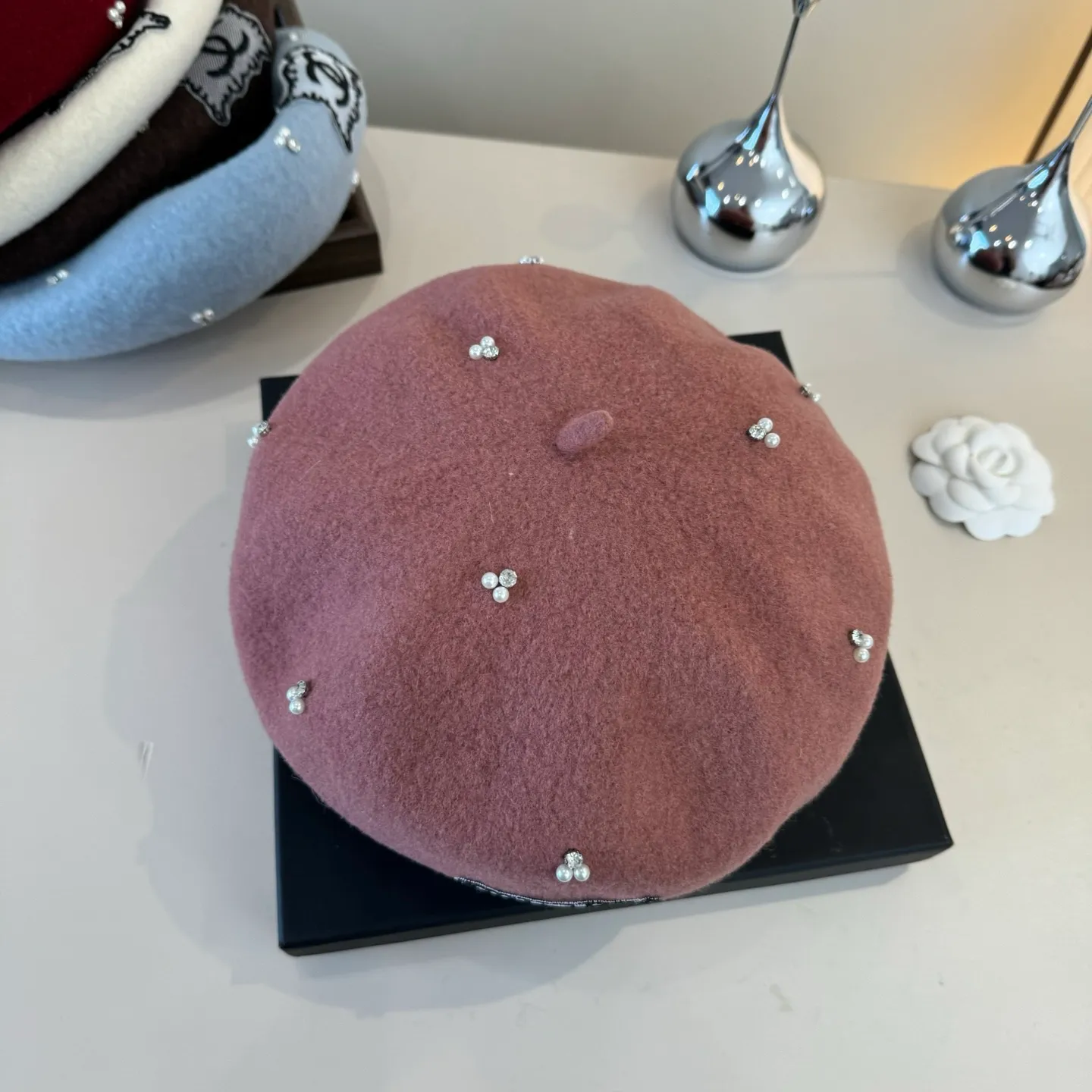 💰130¥ Chanel wool beret, pumpkin hat, 100% wool🦙 fabric, head circumference 57cm
