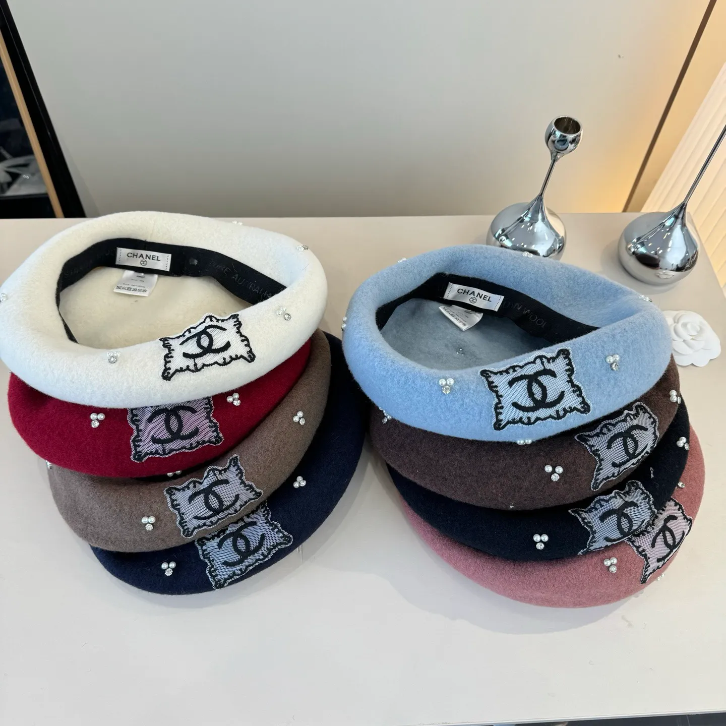 💰130¥ Chanel wool beret, pumpkin hat, 100% wool🦙 fabric, head circumference 57cm