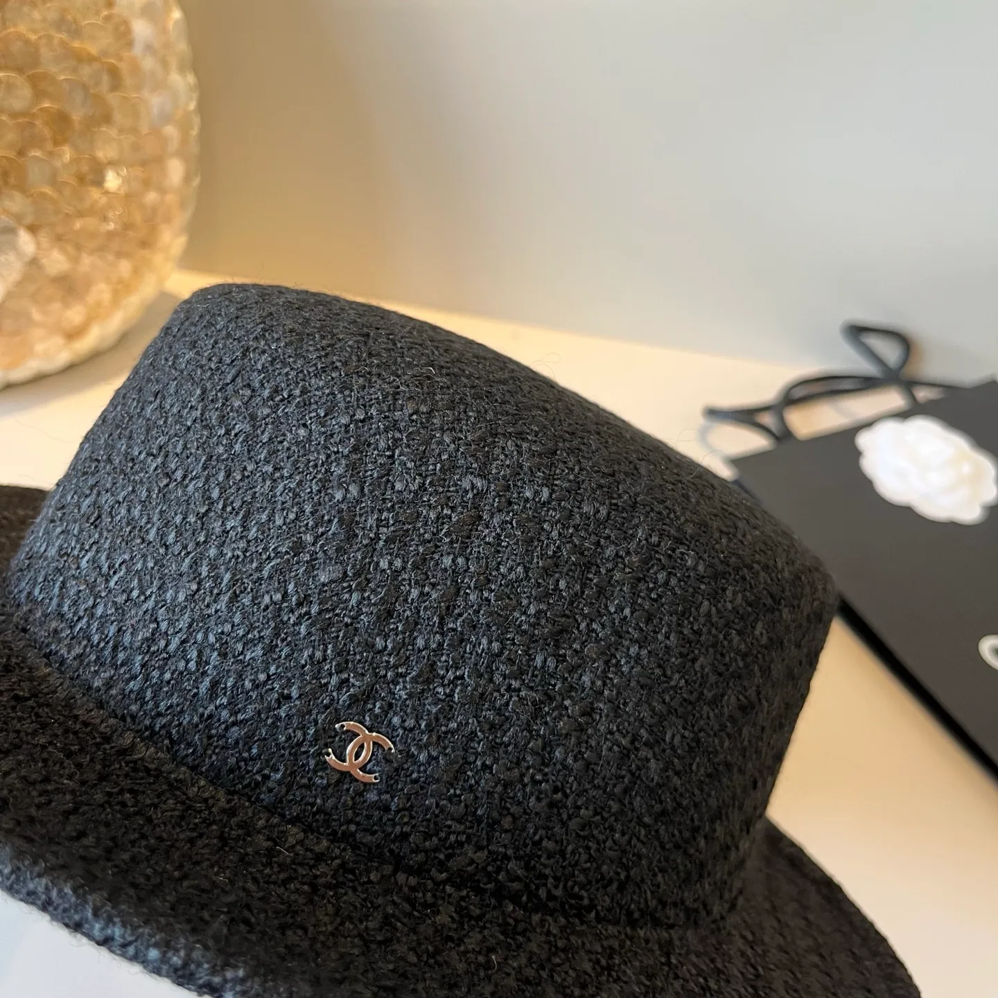 💰180¥ Chanel Chanel classic lady style flat top hat, head circumference 57cm