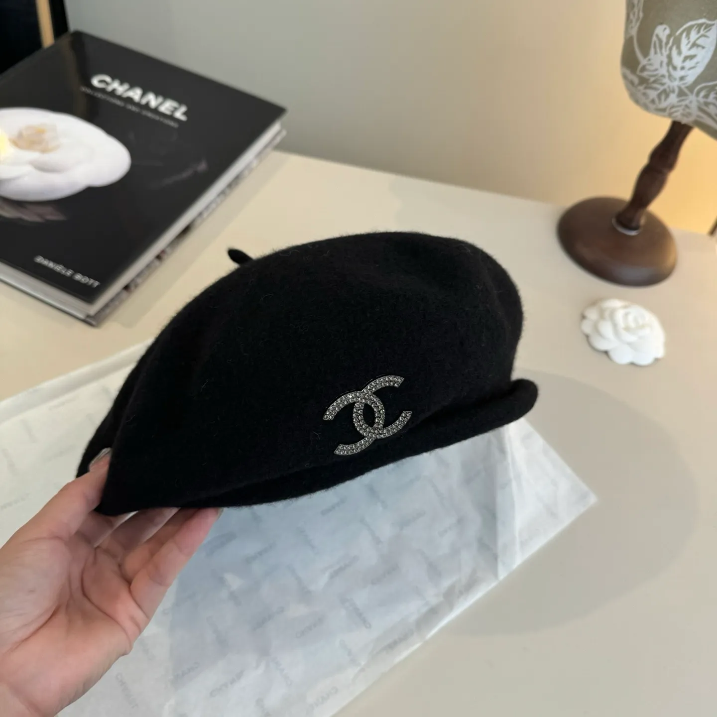 💰120¥ Chanel wool beret, pumpkin hat, 100% wool🦙 fabric, head circumference 57cm