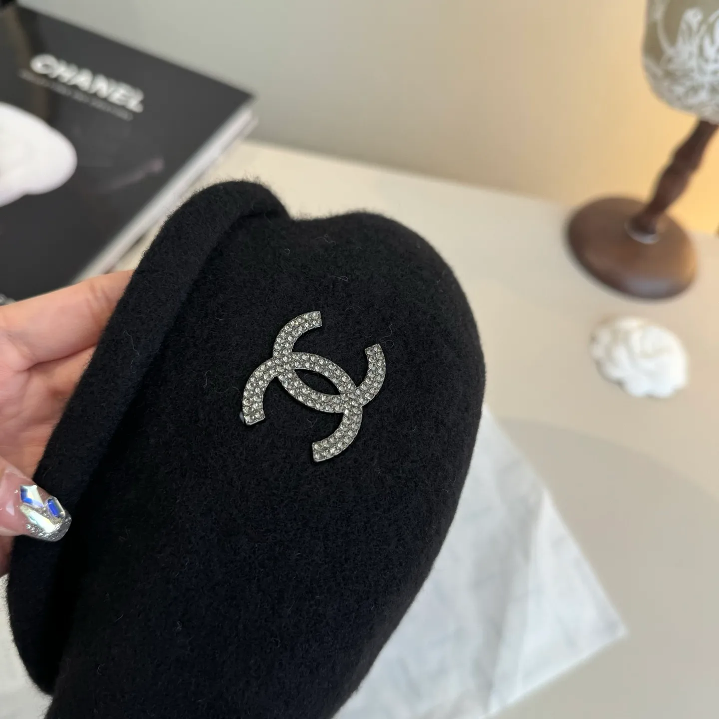 💰120¥ Chanel wool beret, pumpkin hat, 100% wool🦙 fabric, head circumference 57cm