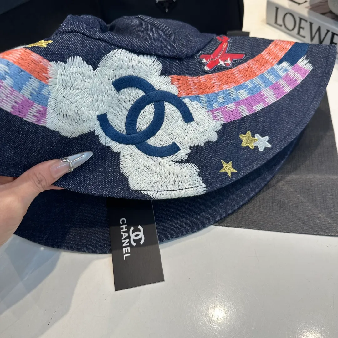 P80 Chanel second-hand large-brimmed fisherman's hat, linen and cotton breathable fisherman's hat, a must-have item for physical sun protection in summer. It's really good-looking🥰