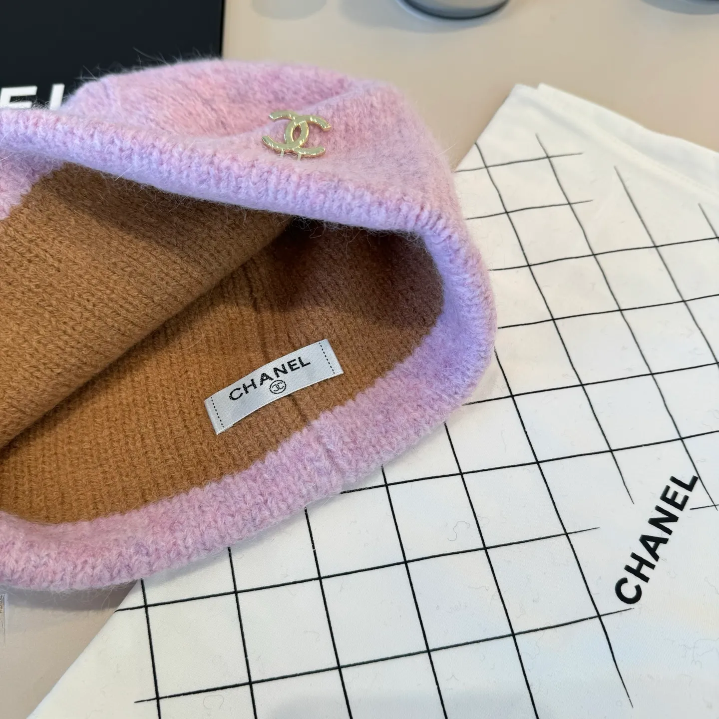 💰100¥ Chanel wool beanie, 100% wool🦙 fabric, head circumference 57cm