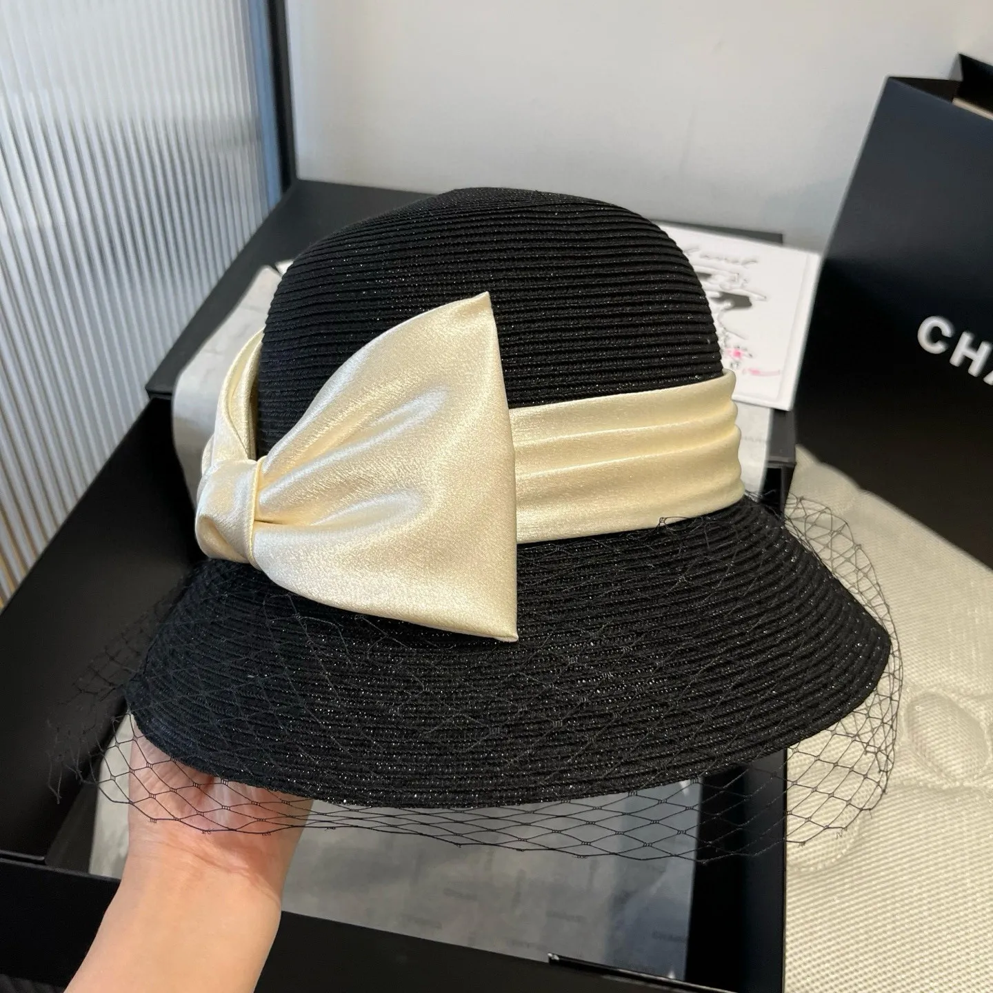 💰170¥ Chanel mesh basin hat, made of high-grade PP straw, head circumference 57cm