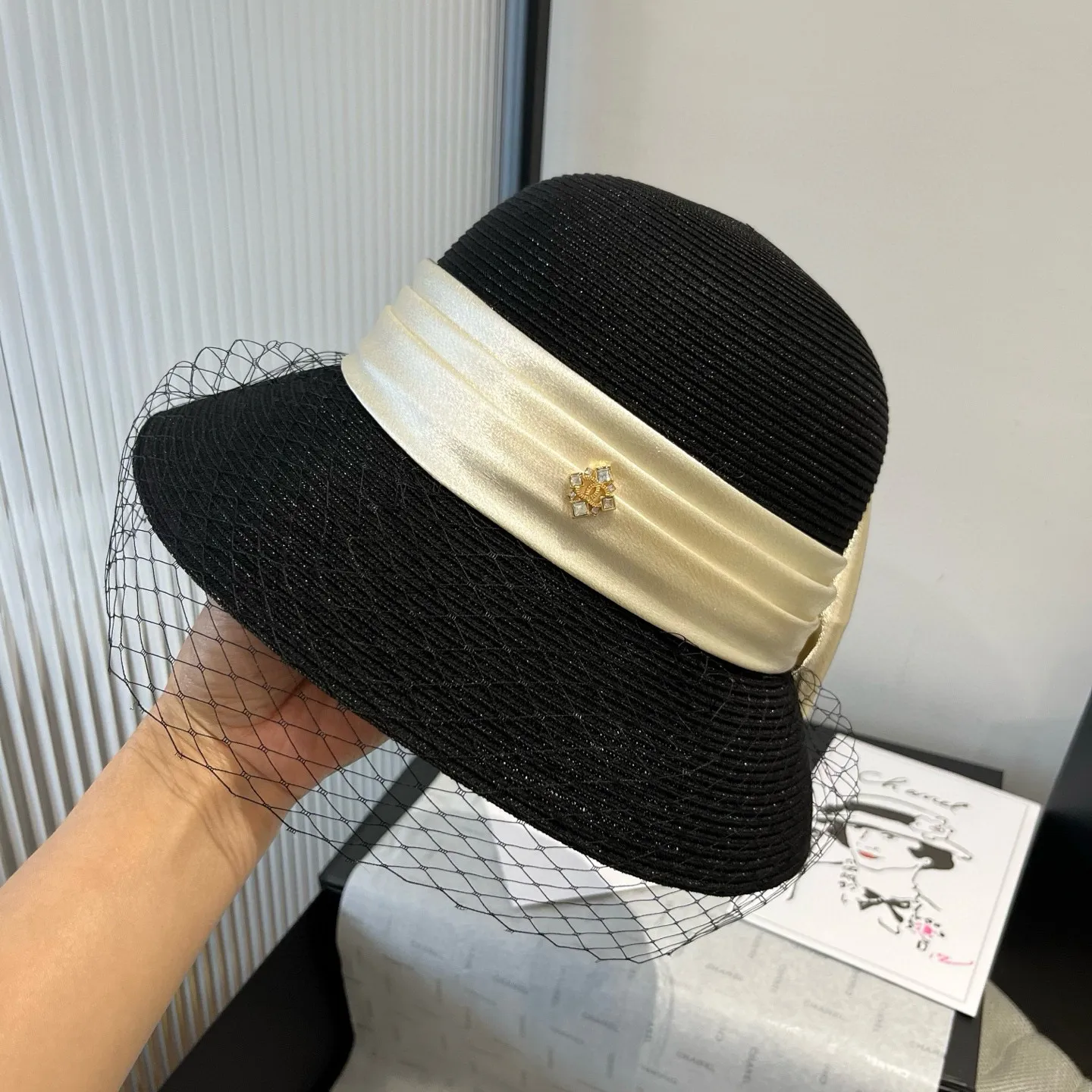 💰170¥ Chanel mesh basin hat, made of high-grade PP straw, head circumference 57cm