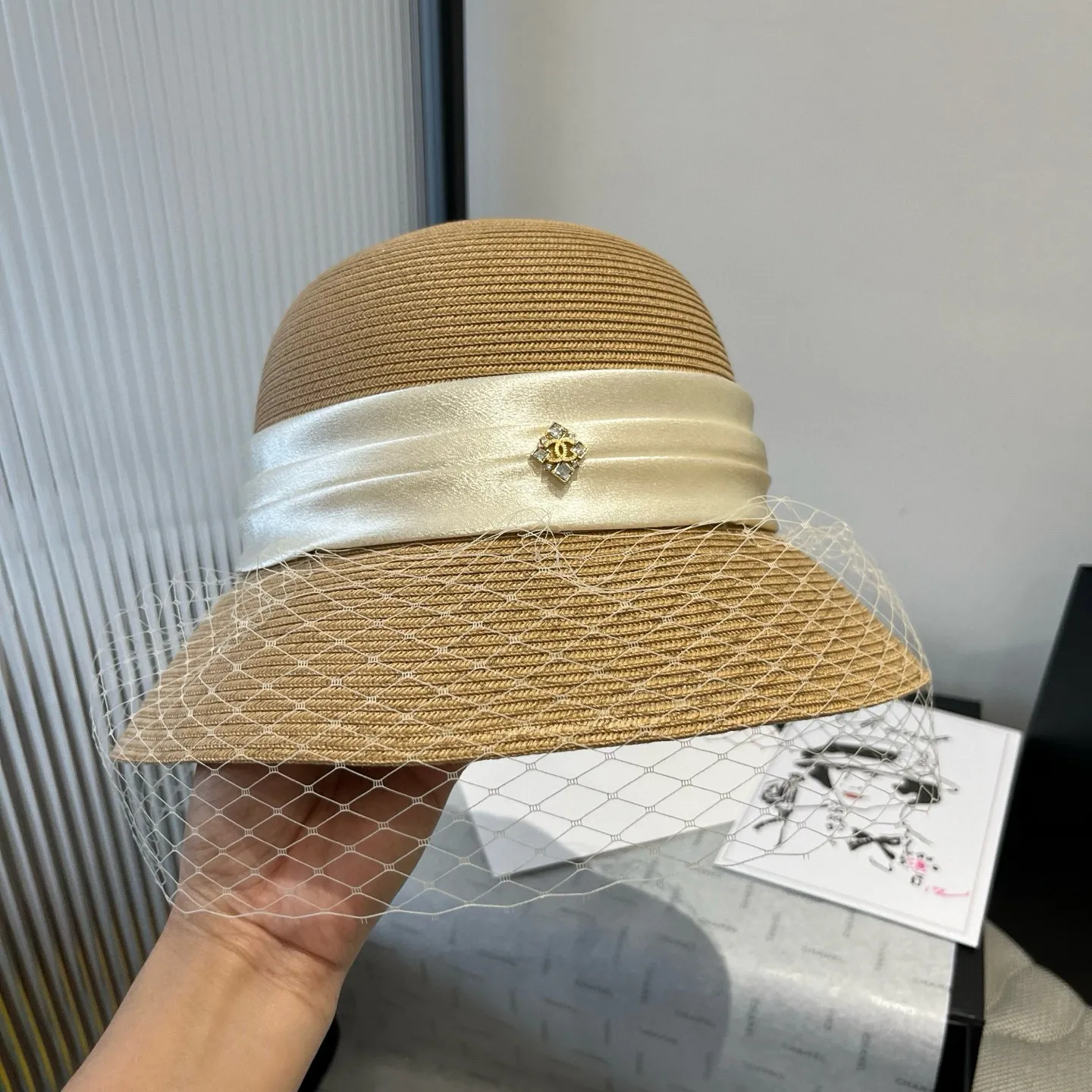 💰170¥ Chanel mesh basin hat, made of high-grade PP straw, head circumference 57cm