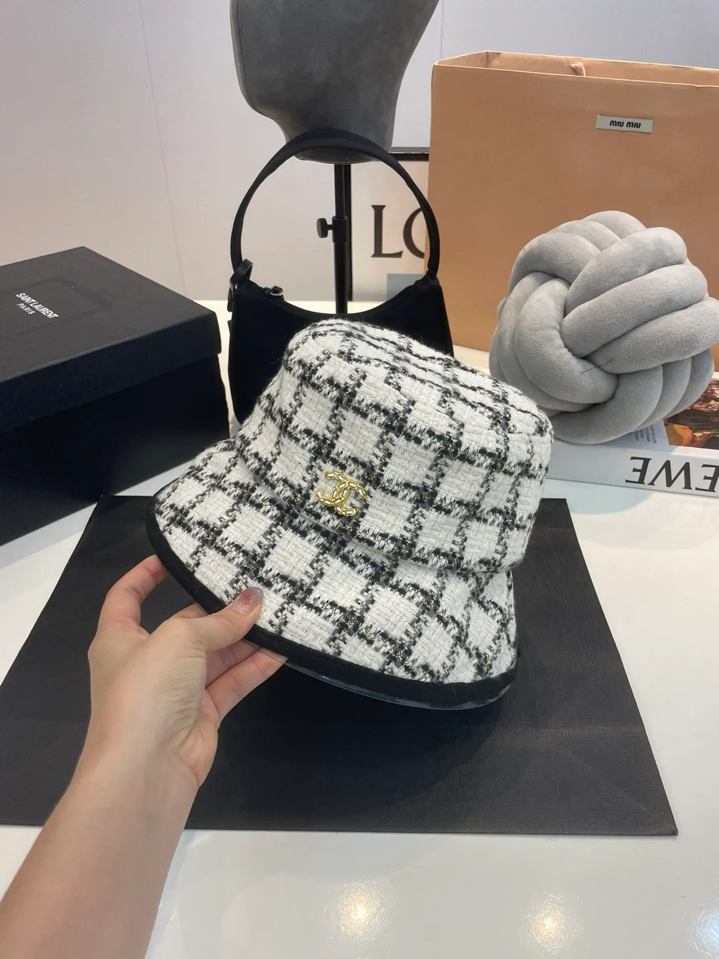 P60 Chanel Chanel 2022 autumn and winter new fisherman hat, plaid cold hat, quality YYdS and super cost-effective