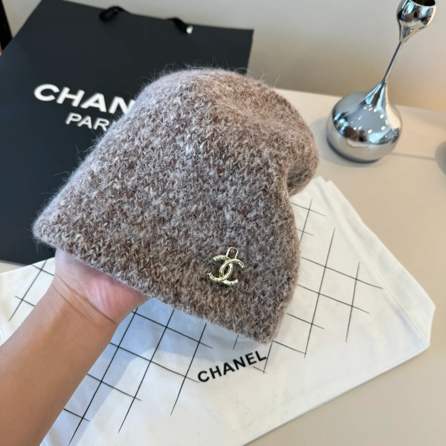 💰100¥ Chanel wool beanie, 100% wool🦙 fabric, head circumference 57cm