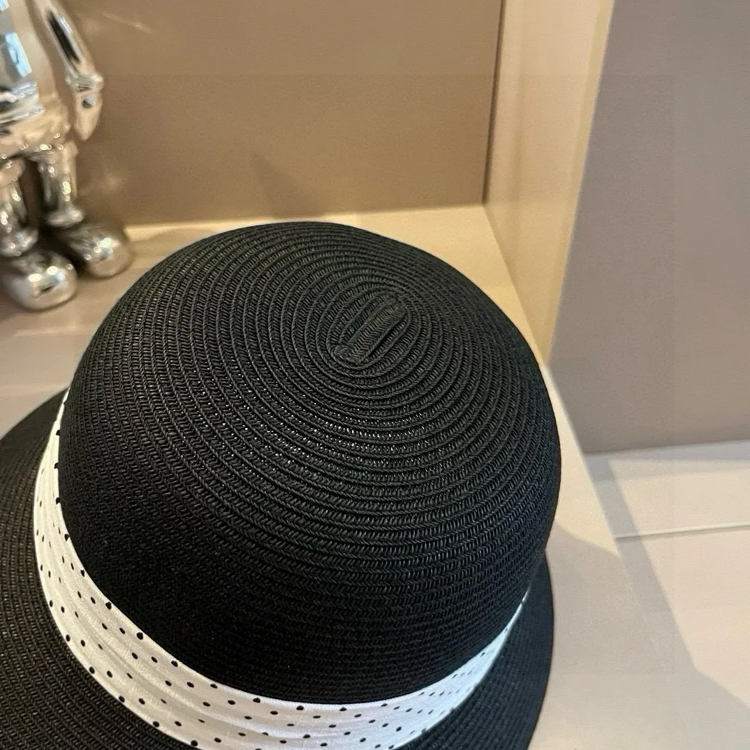 💰130¥ Chanel straw hat, lady style round hat, high-end customization, head circumference 57cm