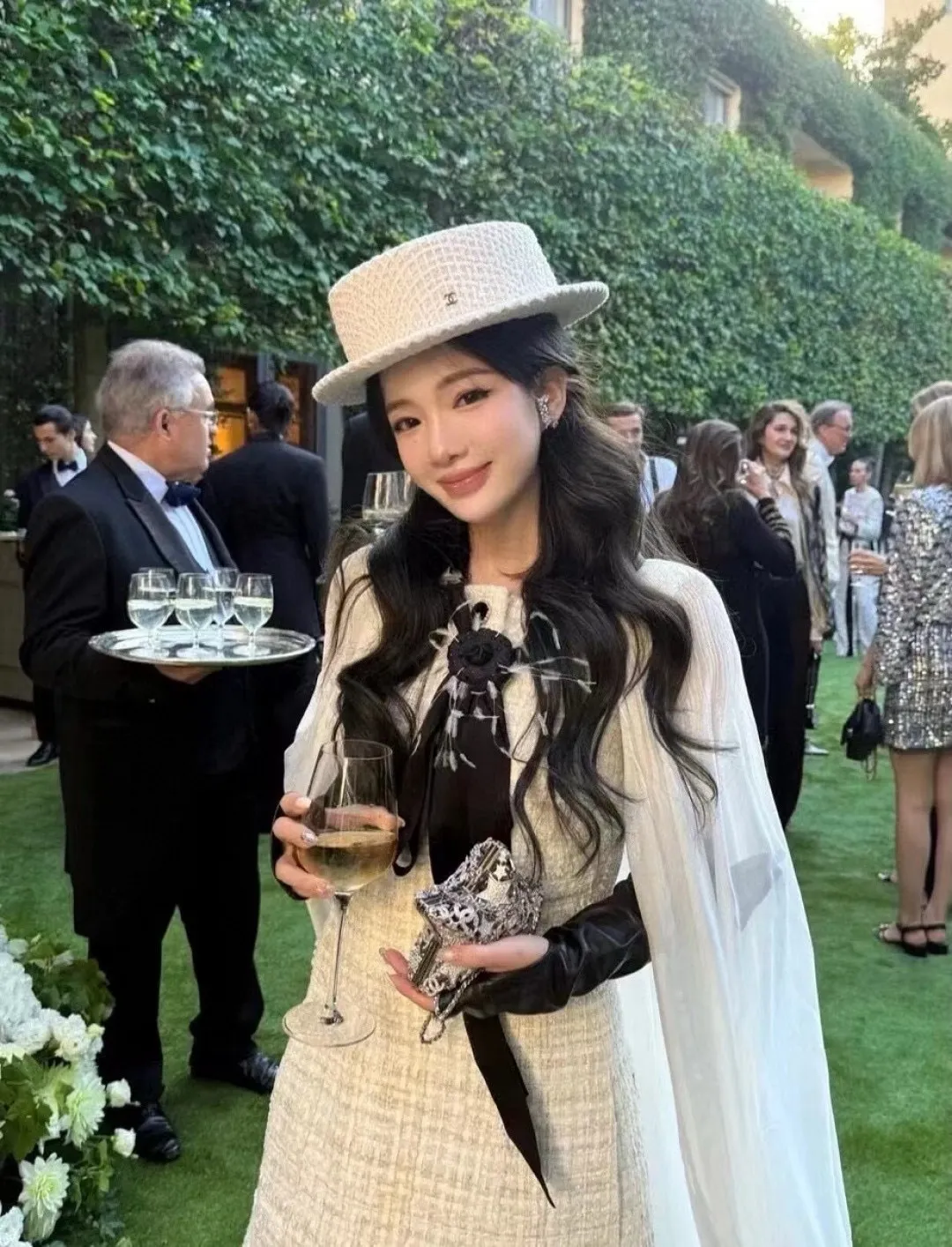 💰170¥ Chanel Chanel classic lady style flat top hat, head circumference 57cm