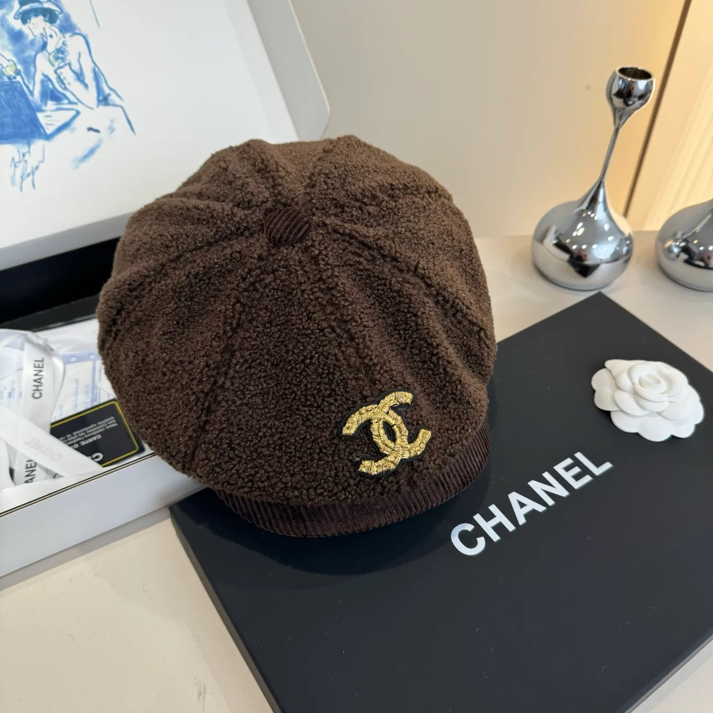 💰90¥ Chanel wool duck bill forward cap, unisex,