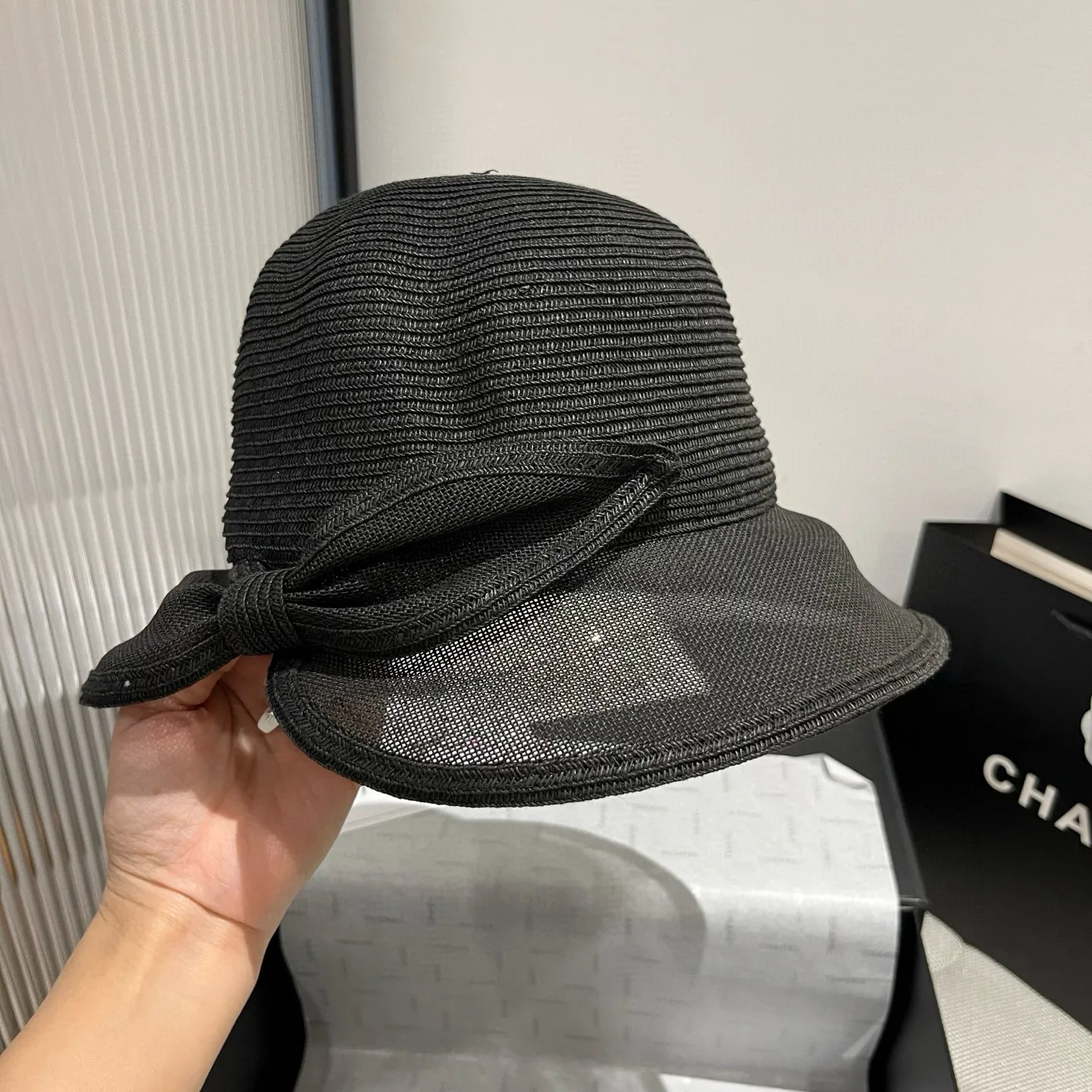 💰140¥ Chanel straw hat, advanced customization, head circumference 57cm.