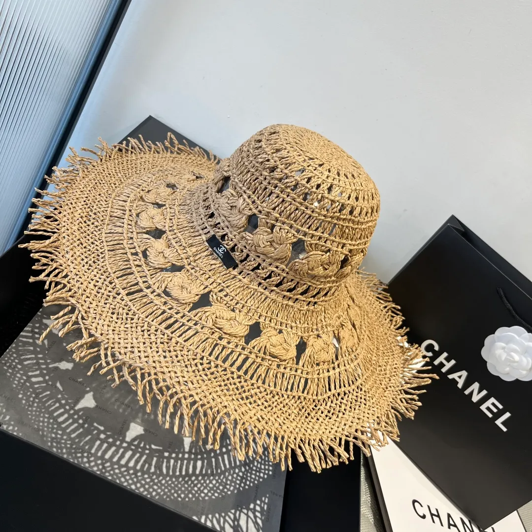 💰150¥ Chanel Bohemian style sun hat, beach sun hat, head circumference 57cm