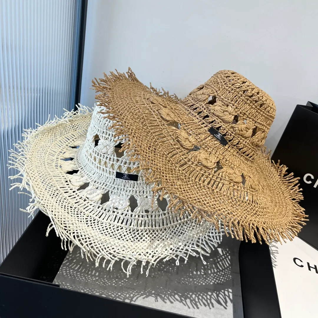 💰150¥ Chanel Bohemian style sun hat, beach sun hat, head circumference 57cm
