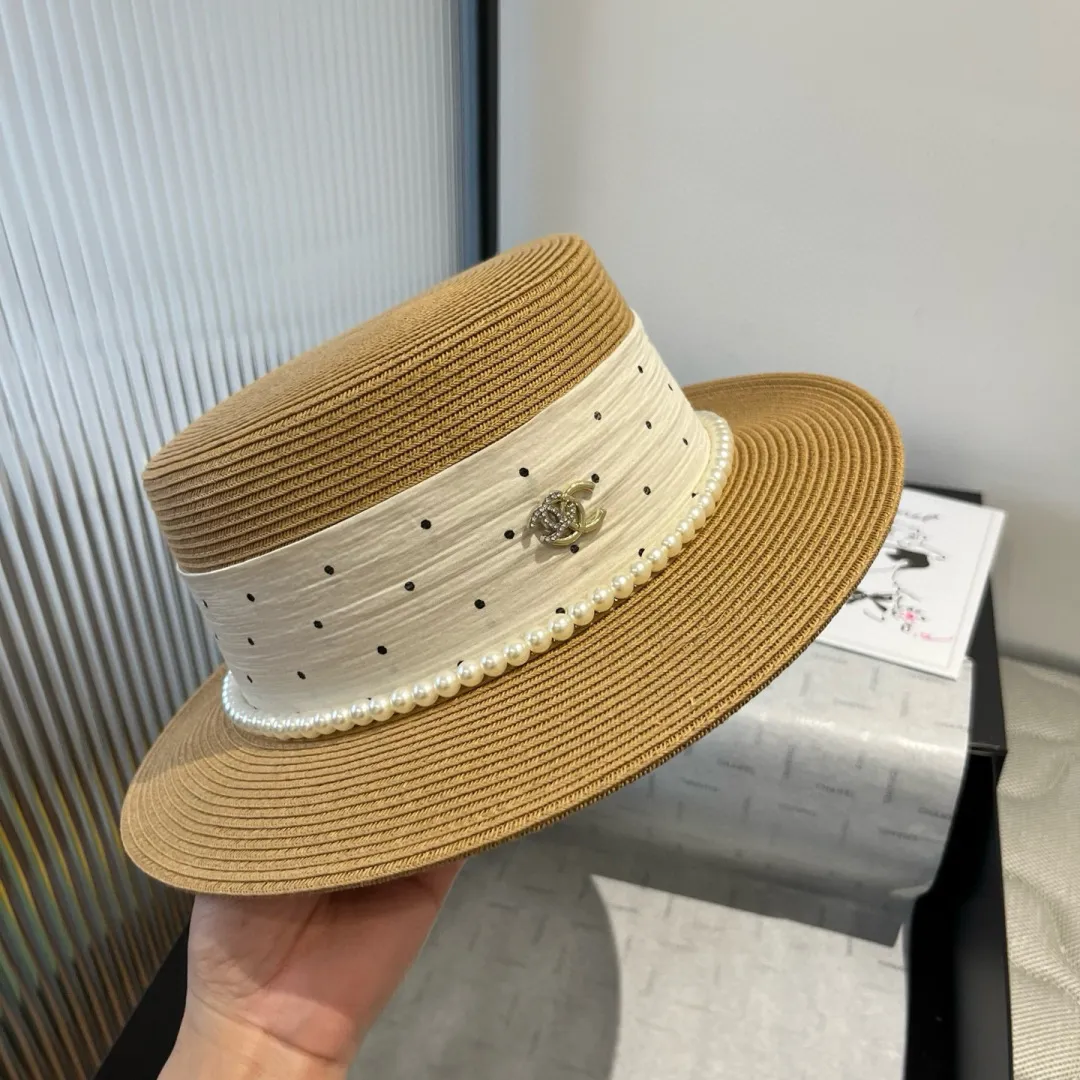 💰180¥ Chanel new flat top hat, Taiwan PP straw, head circumference 57cm