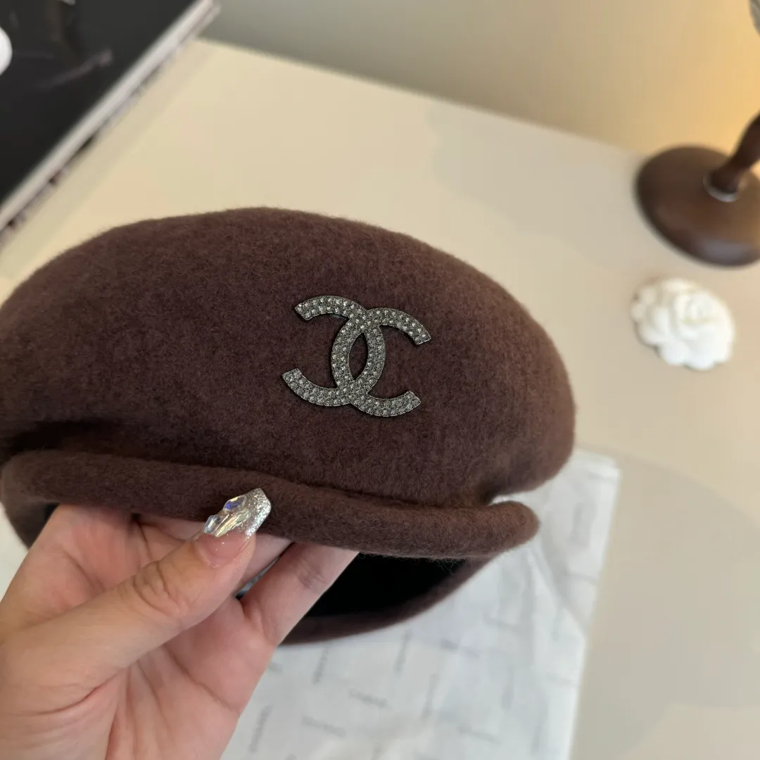 💰120¥ Chanel wool beret, pumpkin hat, 100% wool🦙 fabric, head circumference 57cm