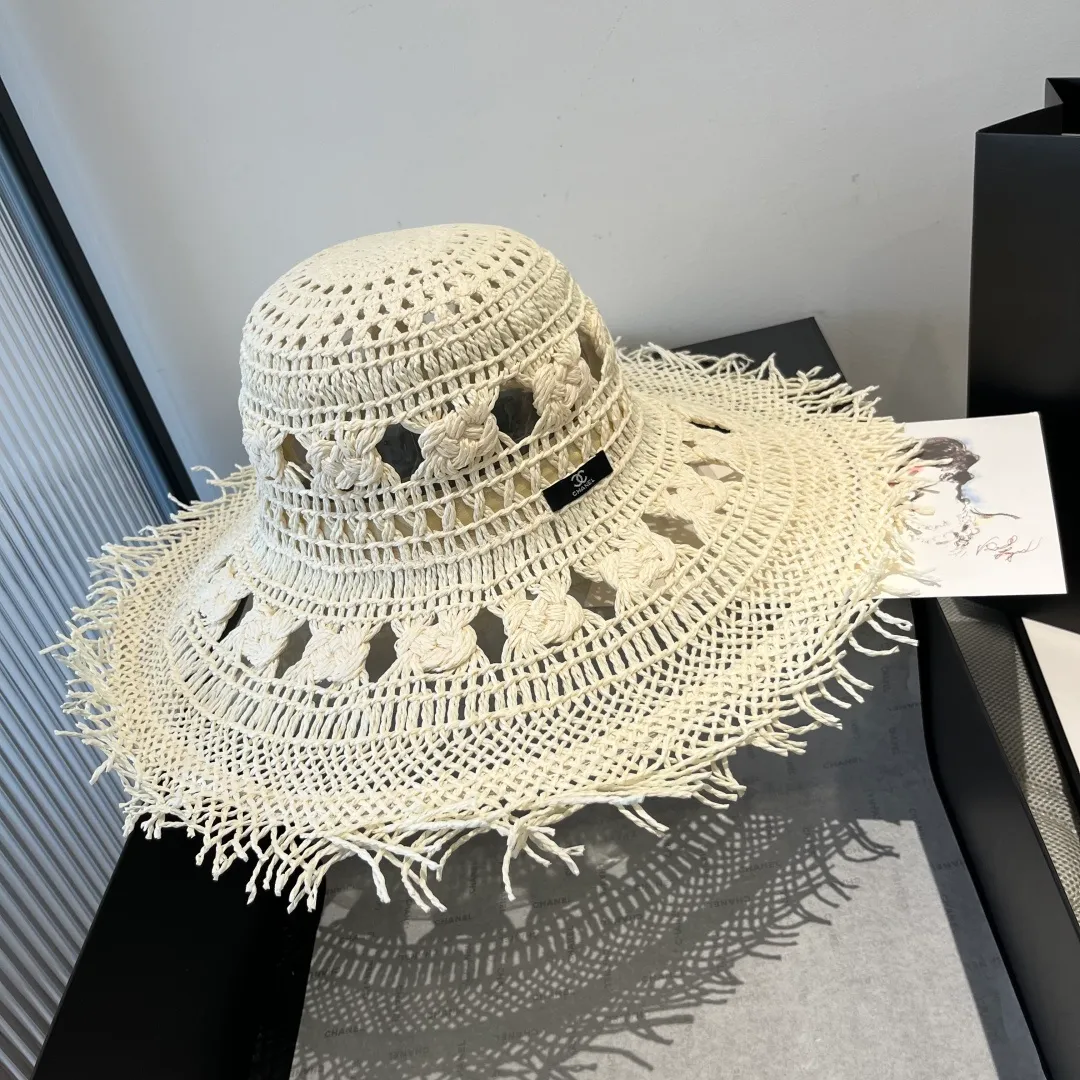 💰150¥ Chanel Bohemian style sun hat, beach sun hat, head circumference 57cm