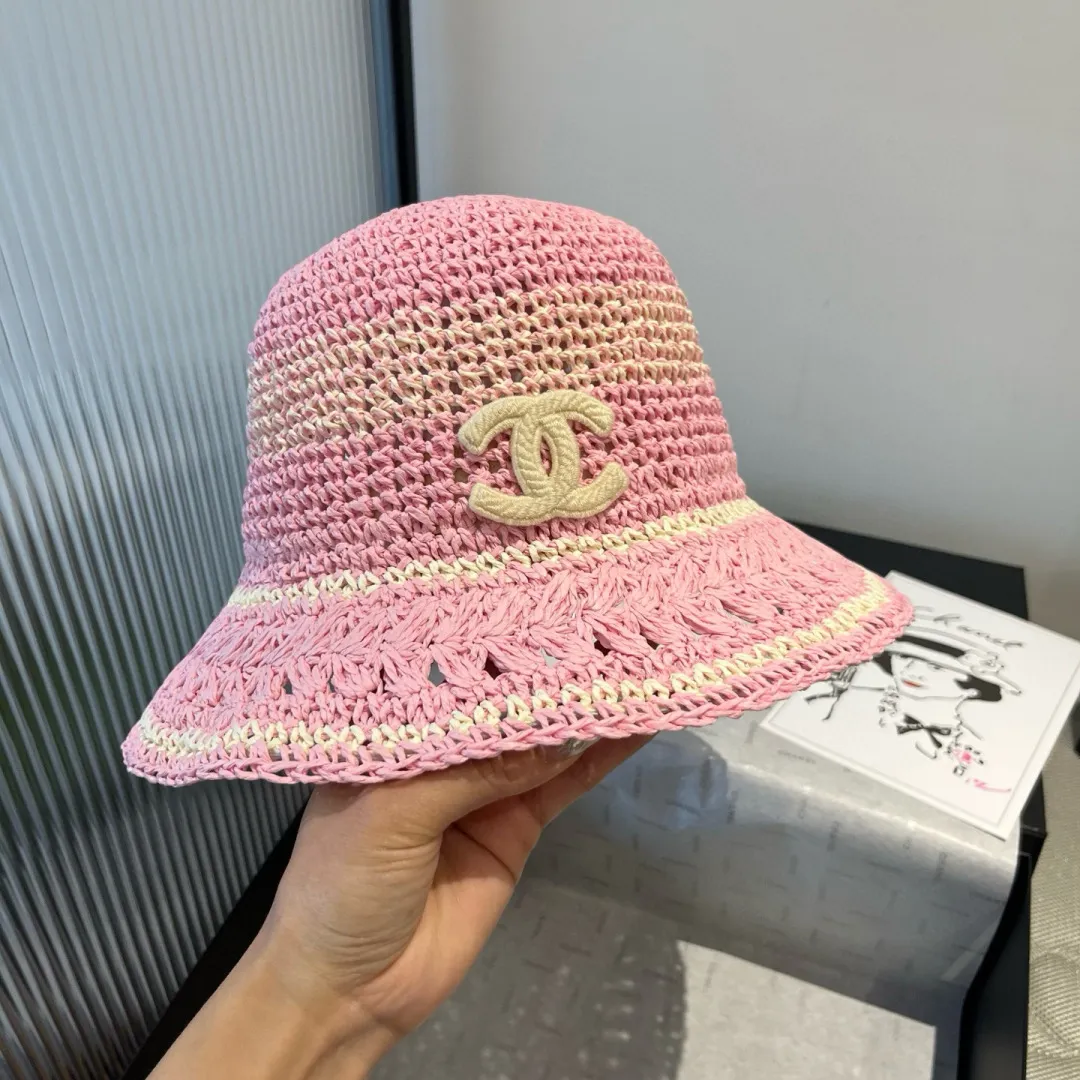 💰100¥ Chanel handhook straw hat, sunshade straw hat, foldable, head circumference 57cm