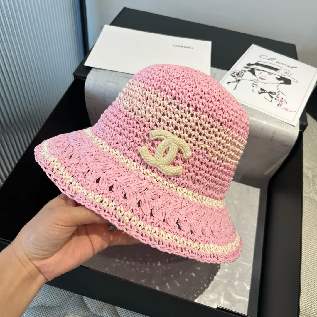 💰100¥ Chanel handhook straw hat, sunshade straw hat, foldable, head circumference 57cm
