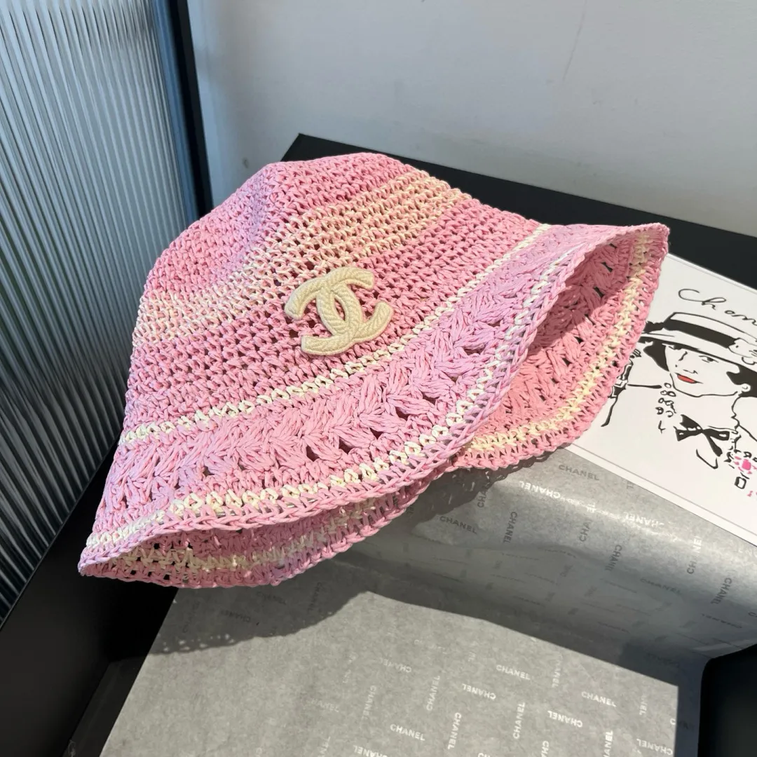 💰100¥ Chanel handhook straw hat, sunshade straw hat, foldable, head circumference 57cm