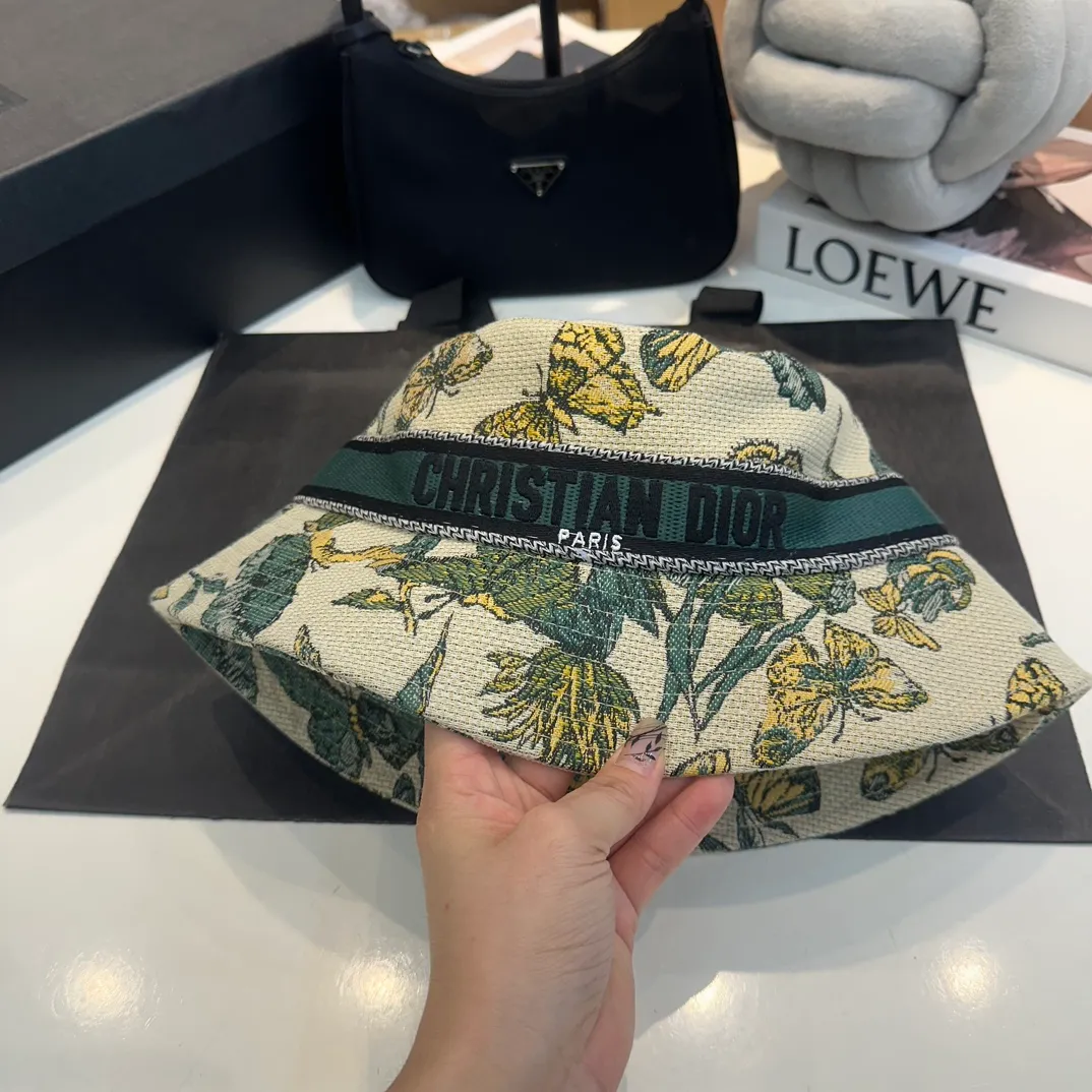 P76 Dior DIOR official website is launched simultaneously. New Korean version of flowers, heavy industry customization, 1:1 original quality, high version fisherman hat, original quality counter