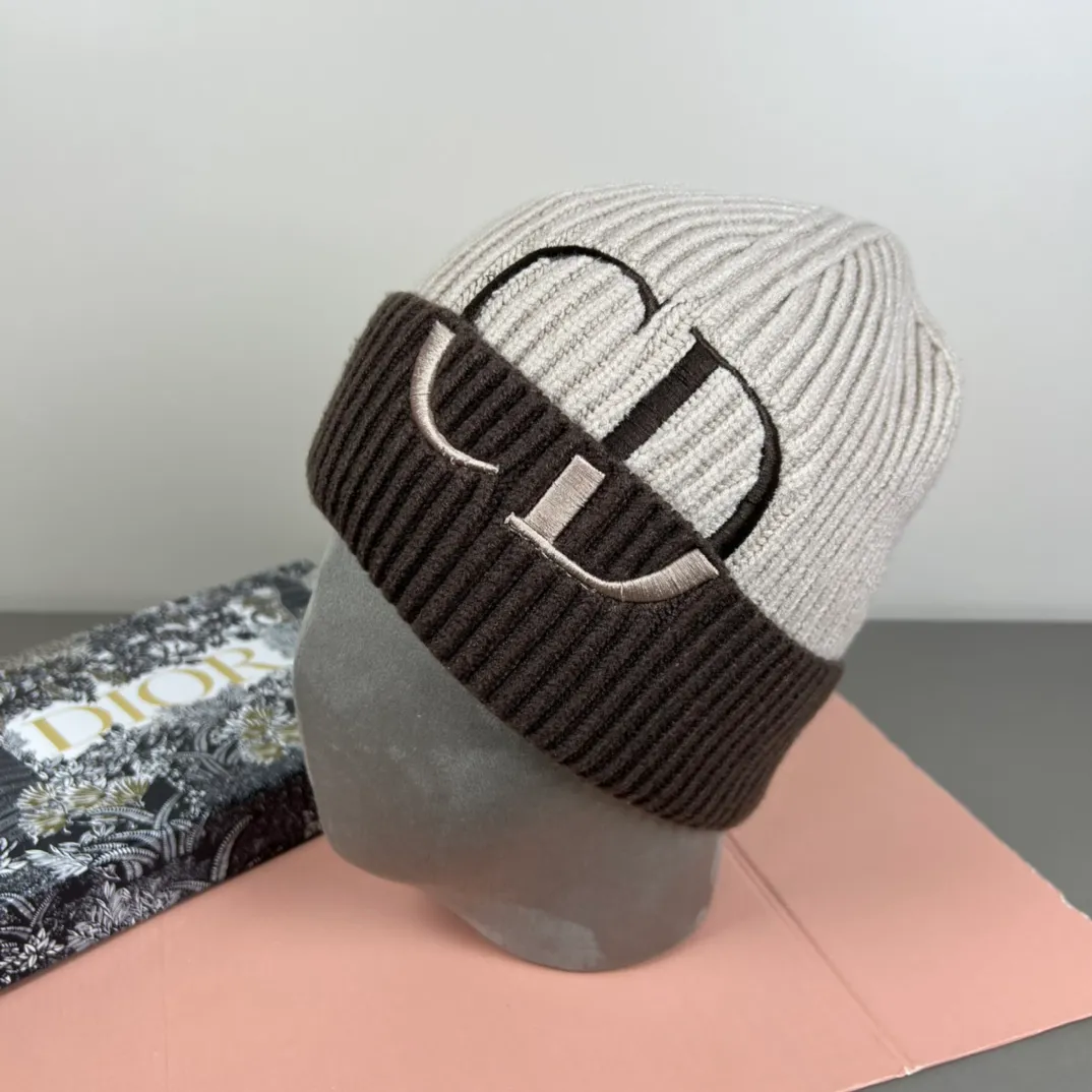 P50 with dust bag DIOR Dior original single hat official website new product Love][Love] Wool Cashmere Double-layer Hat😱😘Warm and fashionable, simple and elegant, more fashionable and high-end!