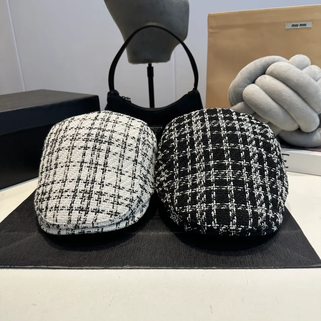 P60 Dior 2025 new beret, classic houndstooth beret, head circumference 57cm