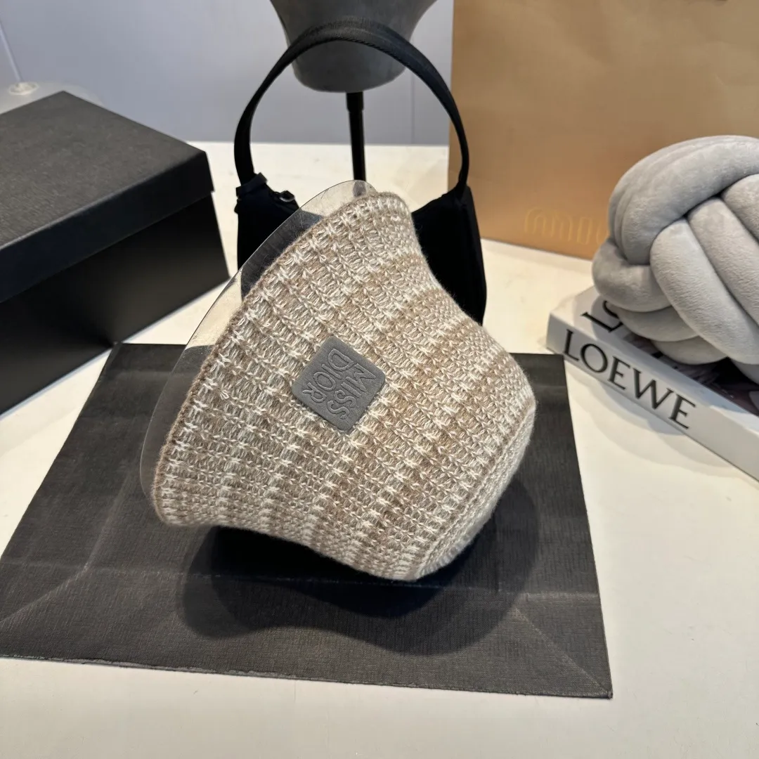 P 60 Dior striped fisherman hat for women 2025 new autumn woolen hat simple and versatile hat big head circumference showing face small basin hat