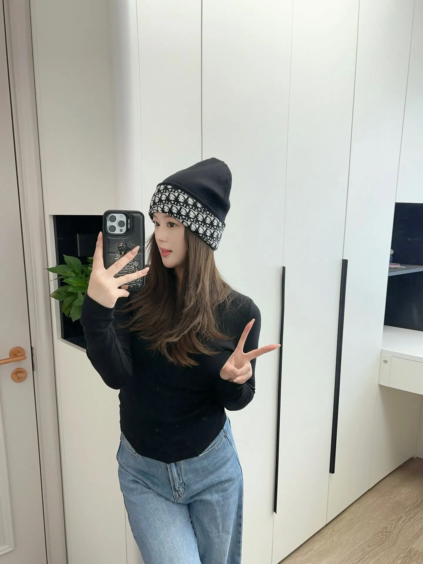 P50 with dust bag DIOR Dior original single hat official website new product Love][Love] Wool Cashmere Double-layer Hat😱😘Warm and fashionable, simple and elegant, more fashionable and high-end!