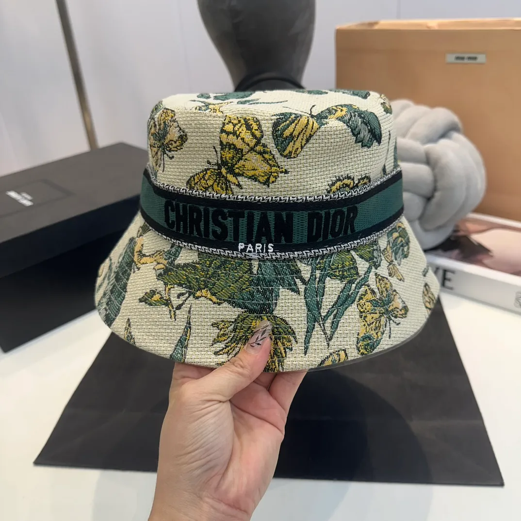 P76 Dior DIOR official website is launched simultaneously. New Korean version of flowers, heavy industry customization, 1:1 original quality, high version fisherman hat, original quality counter