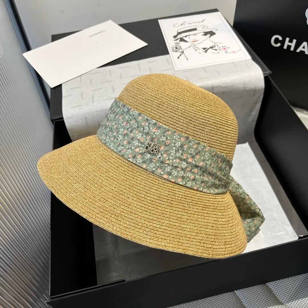 💰150¥ Dior new straw hat, sunshade beach straw hat, head circumference 57cm