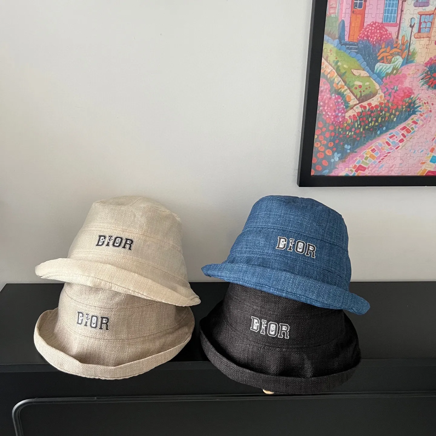 🉐140💛 Comes with dust bag [Dior] 2025 new cotton and linen irregular style bucket hat, unique design ~ Japanese simple style
