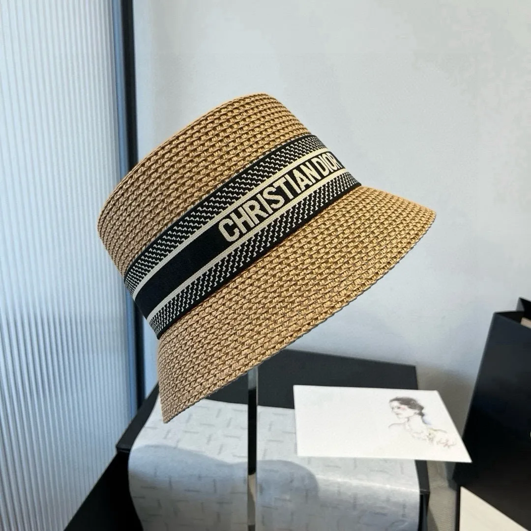 💰100¥ Dior new bucket hat, sunshade straw hat, head circumference 57cm