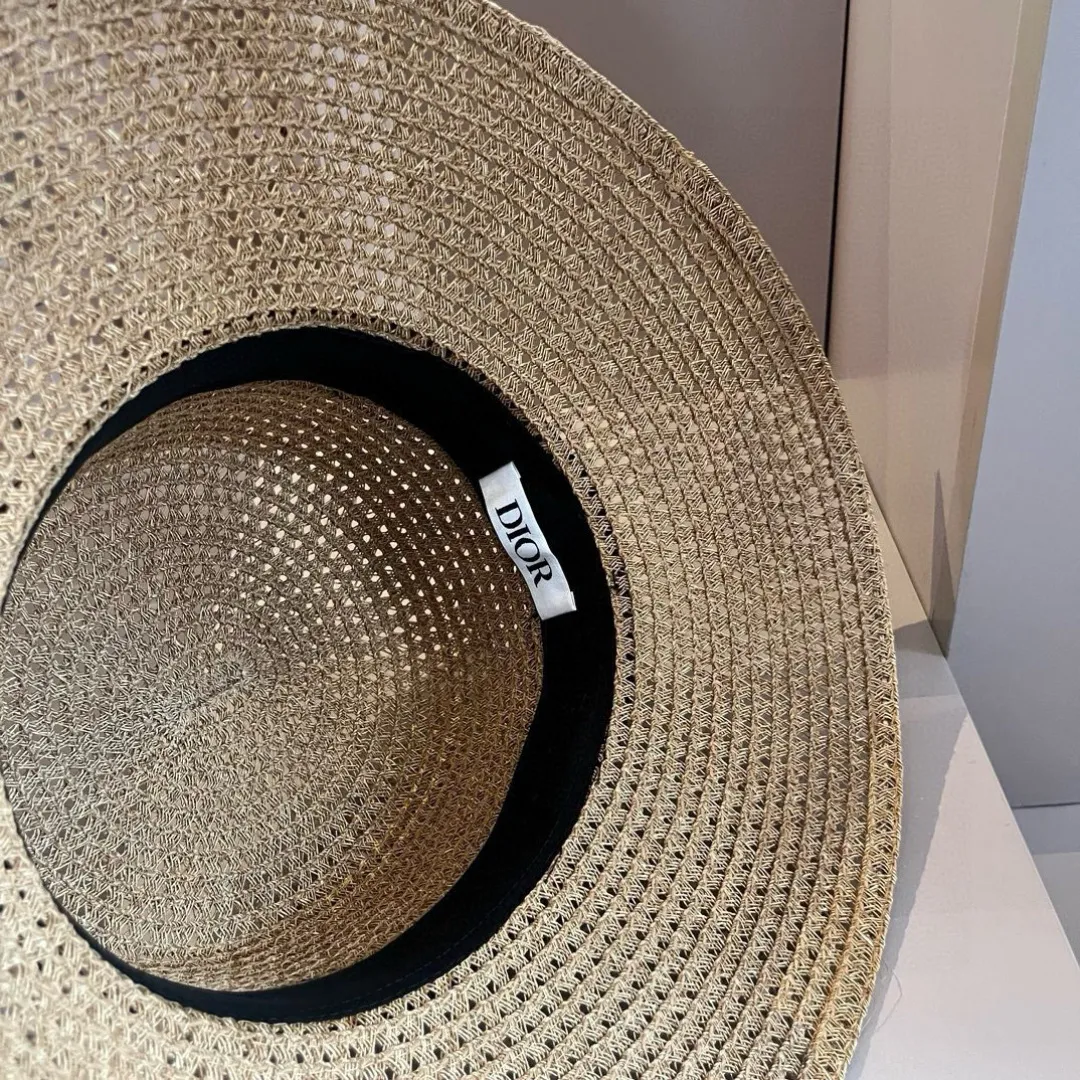 💰160¥ Dior straw hat, hollow top hat, official model, customized one to one, with concave and convex fonts, non-market ordinary version, head circumference 57cm