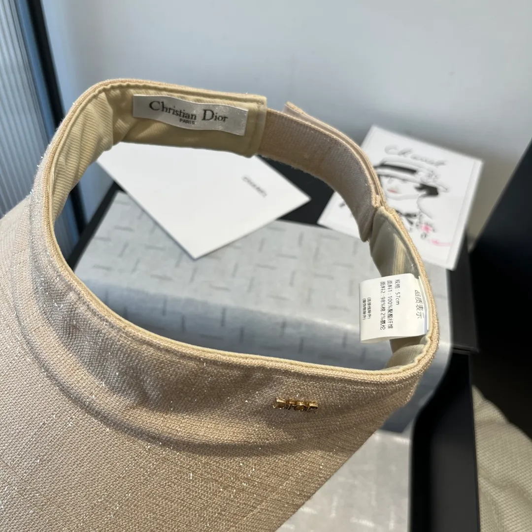 💰110¥ Dior original single empty top peaked cap, sun protection headband, high-end customization, with molded strips