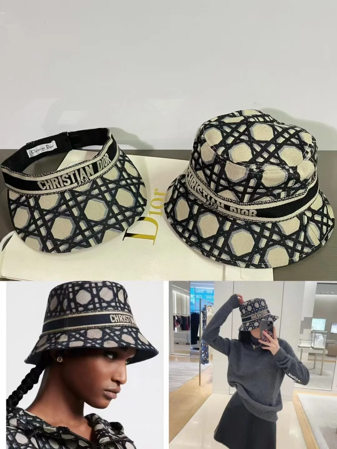 Empty Top P60 Bucket Hat P70 [DIOR Dior] The new trend is simple and empty top, the new bucket hat is shipped, the big brand style is super easy to match, hurry up and get it!