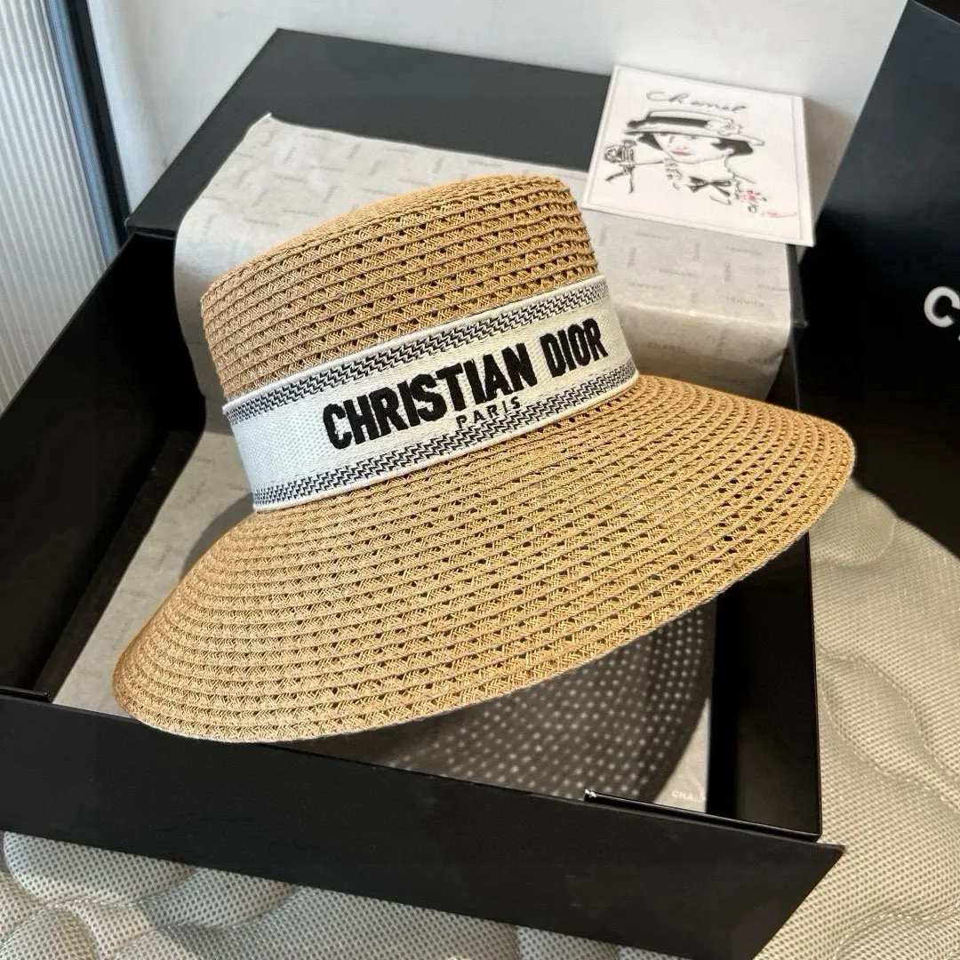 💰160¥ Dior straw hat, hollow top hat, official model, customized one to one, with concave and convex fonts, non-market ordinary version, head circumference 57cm