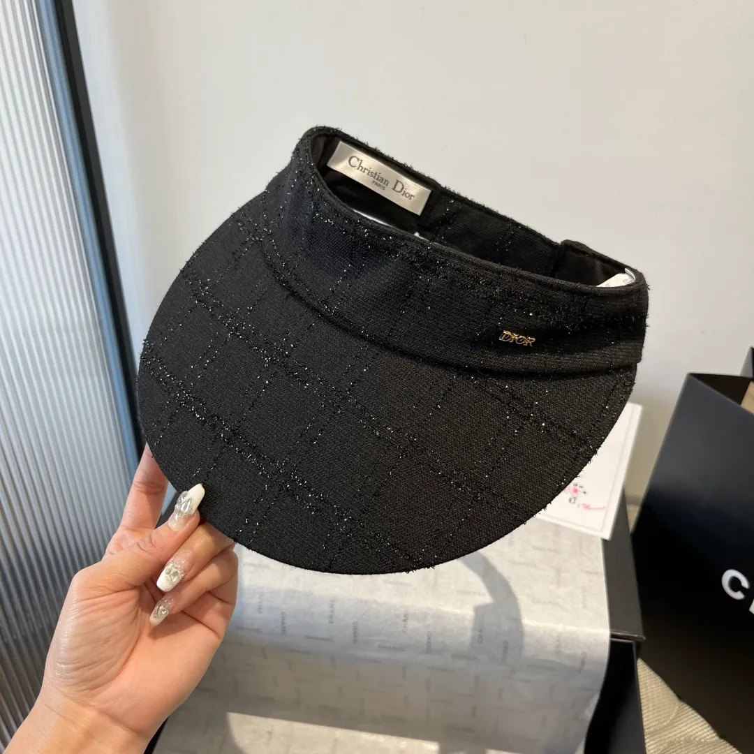 💰110¥ Dior original single empty top peaked cap, sun protection headband, high-end customization, with molded strips