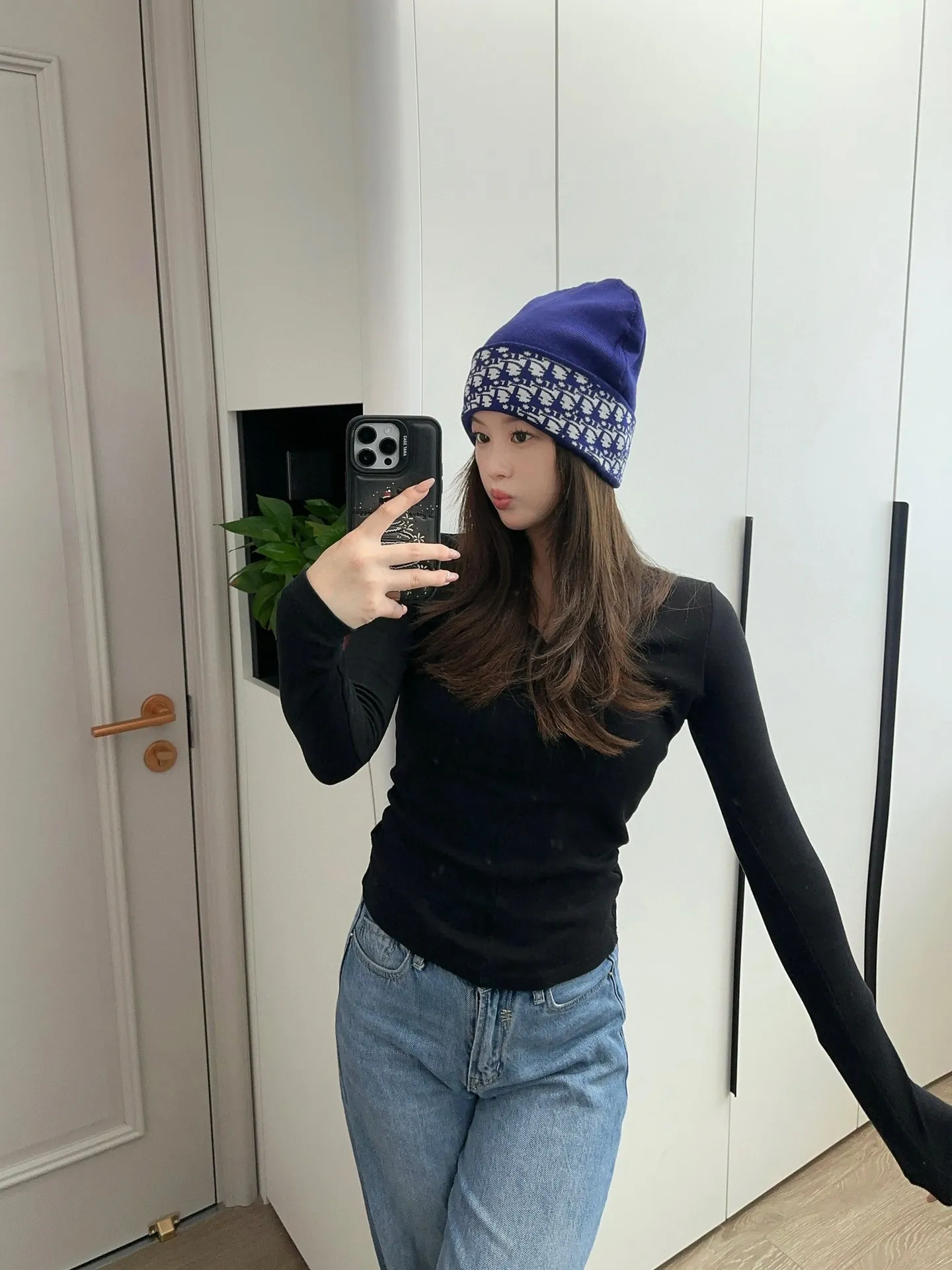 P50 with dust bag DIOR Dior original single hat official website new product Love][Love] Wool Cashmere Double-layer Hat😱😘Warm and fashionable, simple and elegant, more fashionable and high-end!