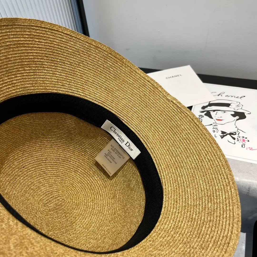 💰150¥ Dior new straw hat, sunshade beach straw hat, head circumference 57cm