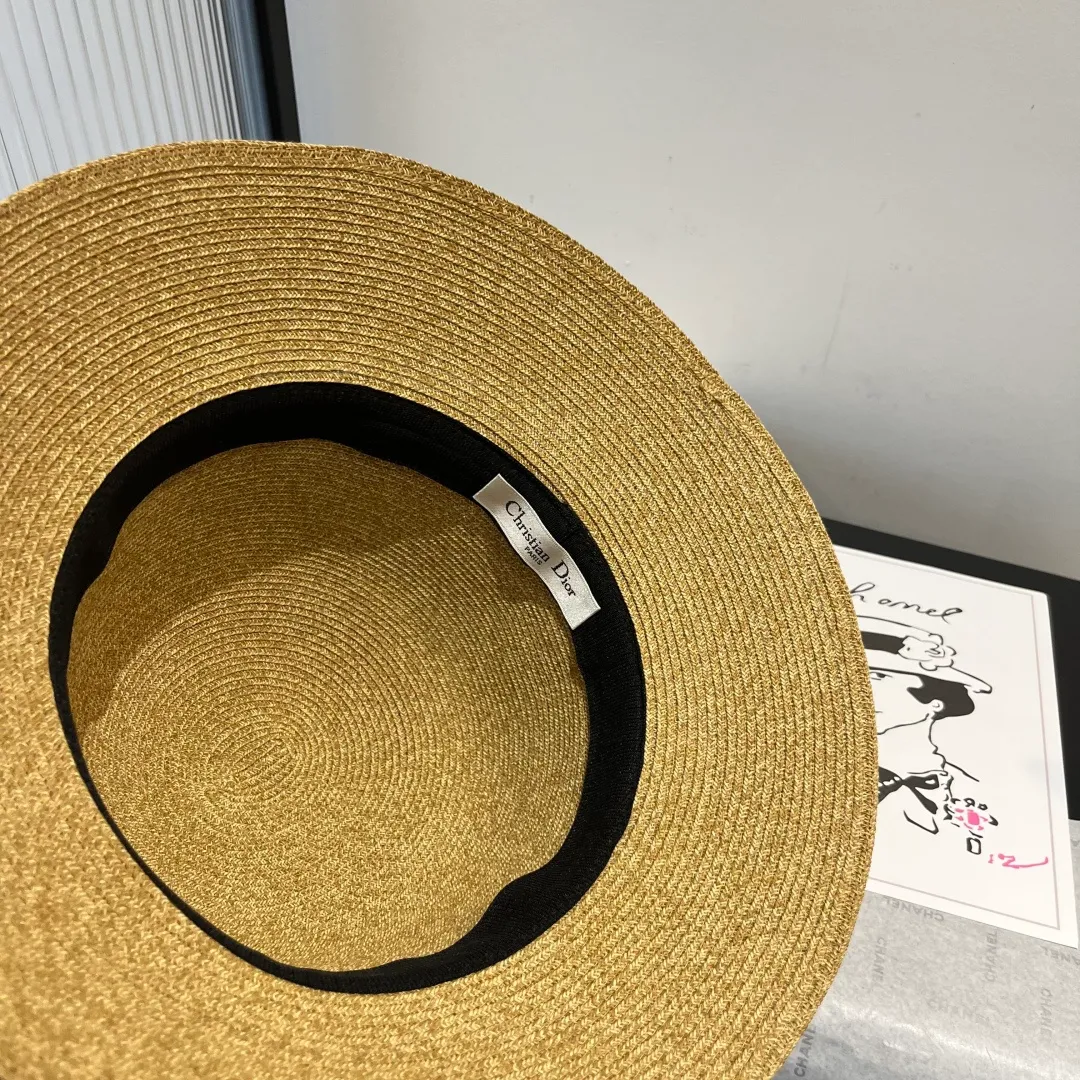 💰150¥ Dior new straw hat, sunshade beach straw hat, head circumference 57cm
